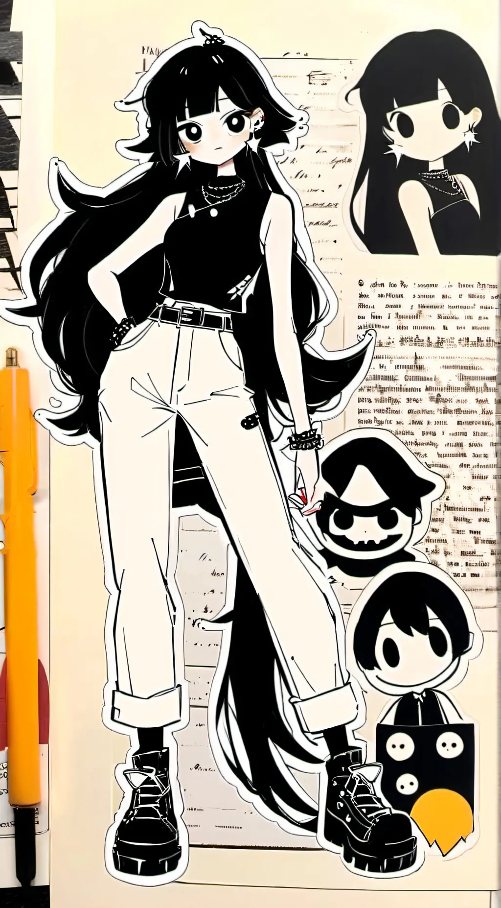 ai character: Miss circle  background