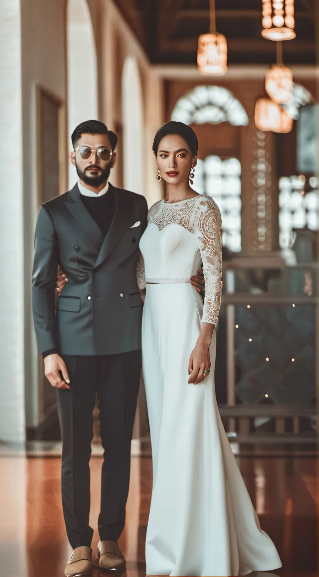 ai character: Jhon and katy Tram background