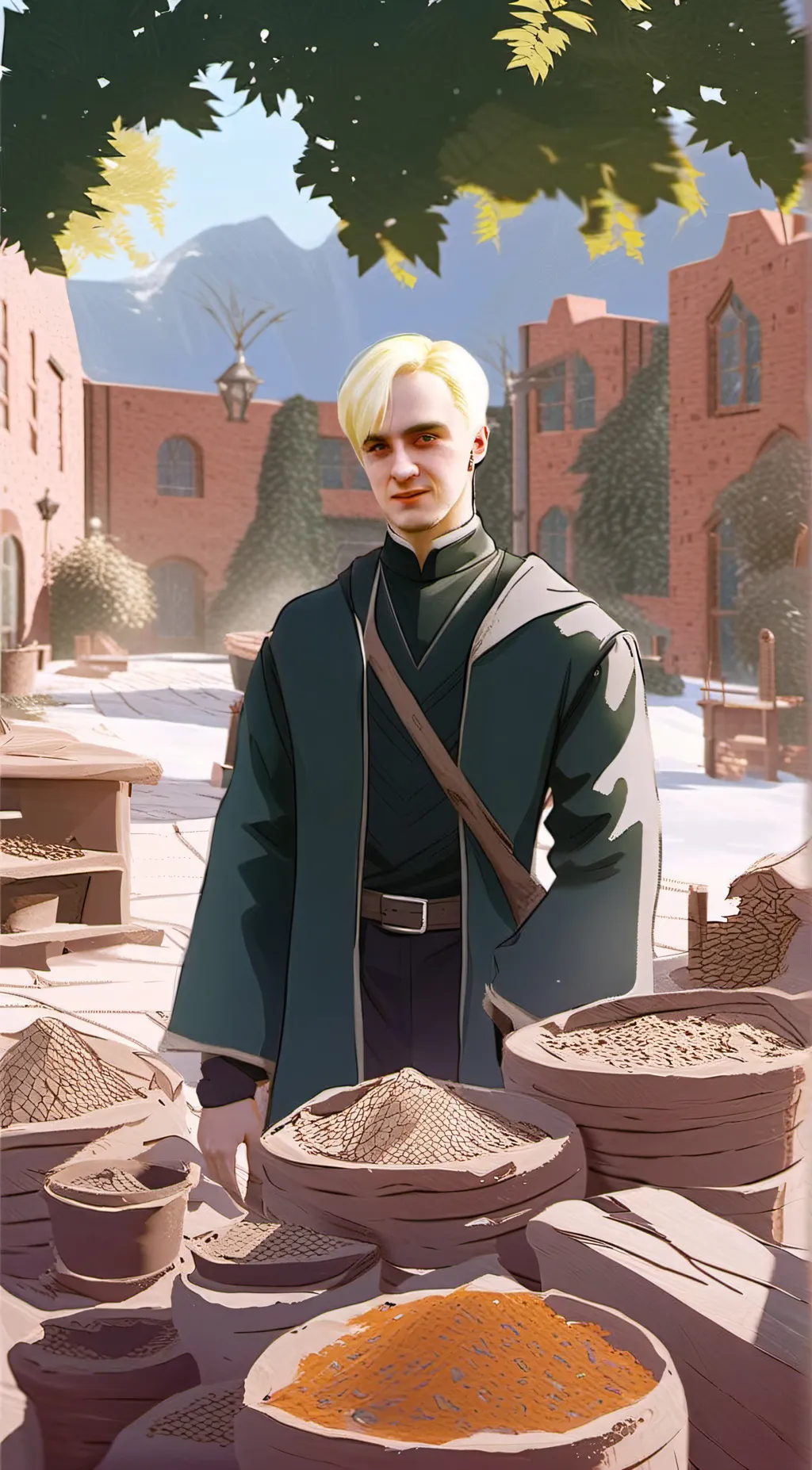 ai character: draco M[drarry] background