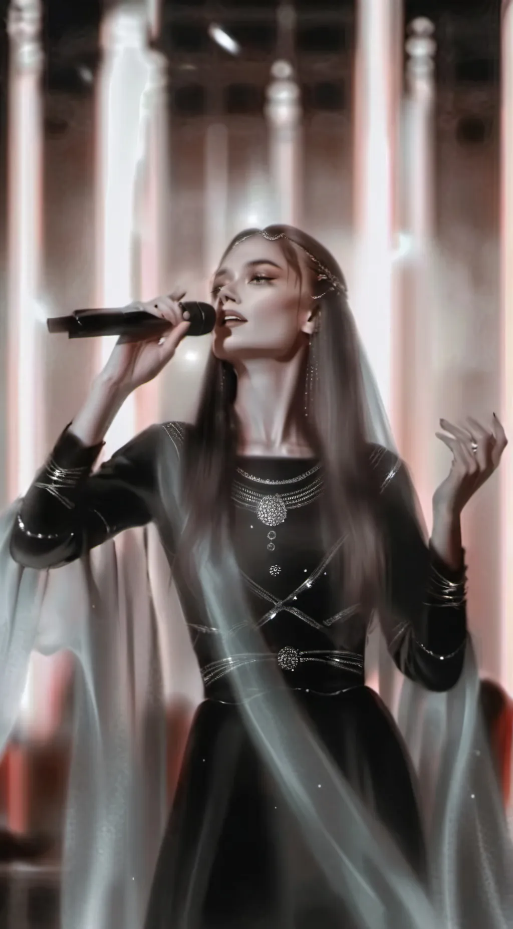 ai character: Scarlet background