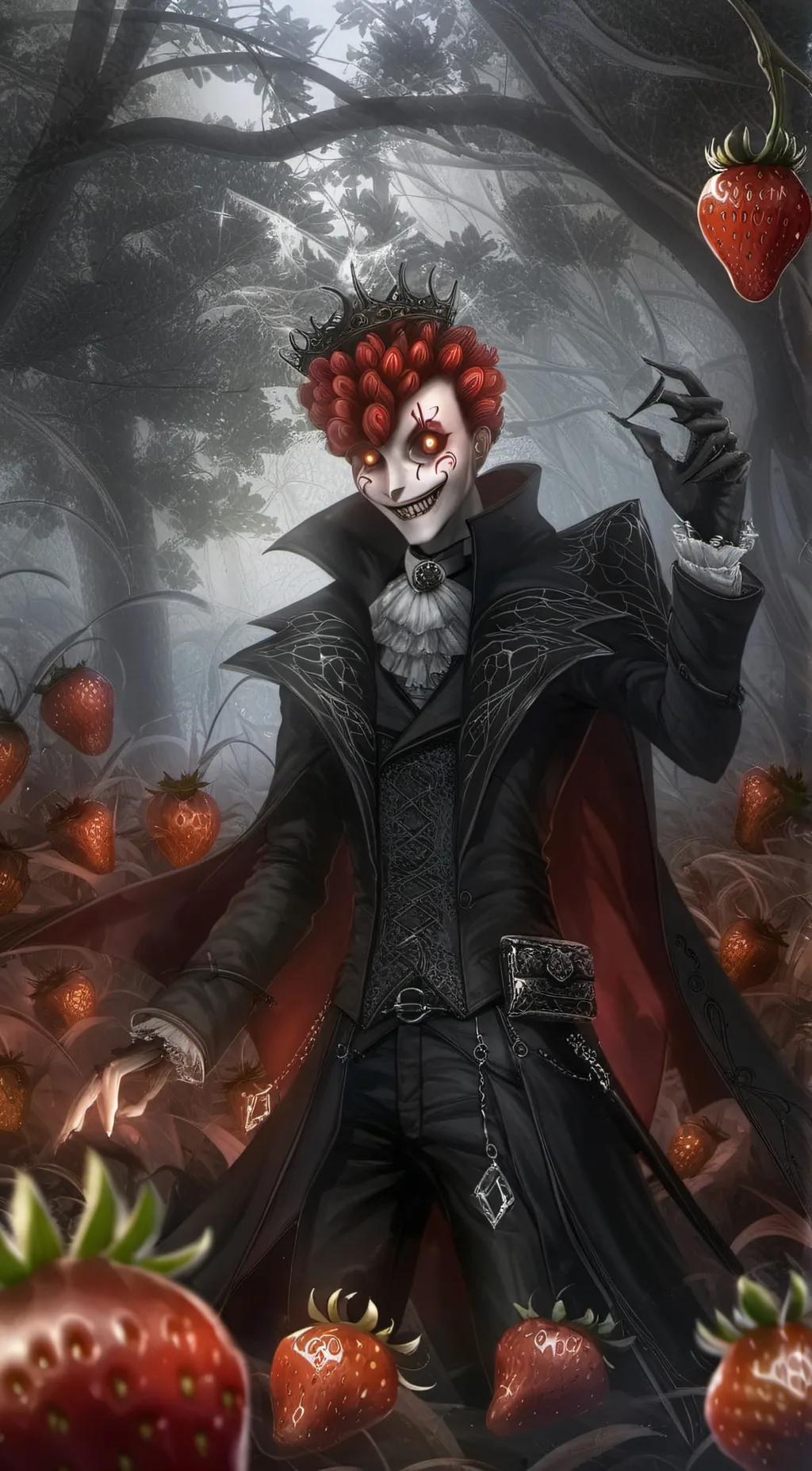 ai character: StrawBerry Alastor background