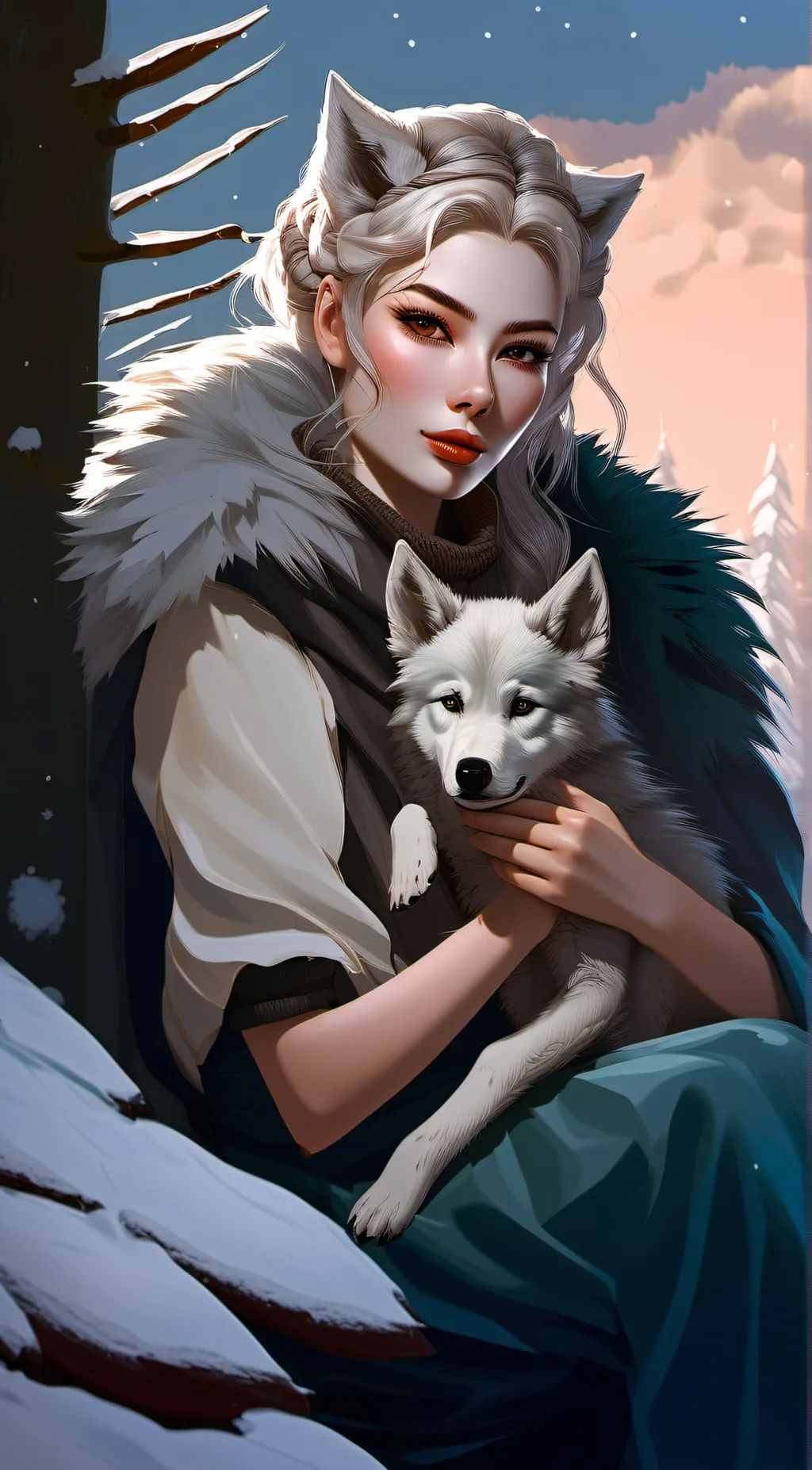 ai character: Winter background