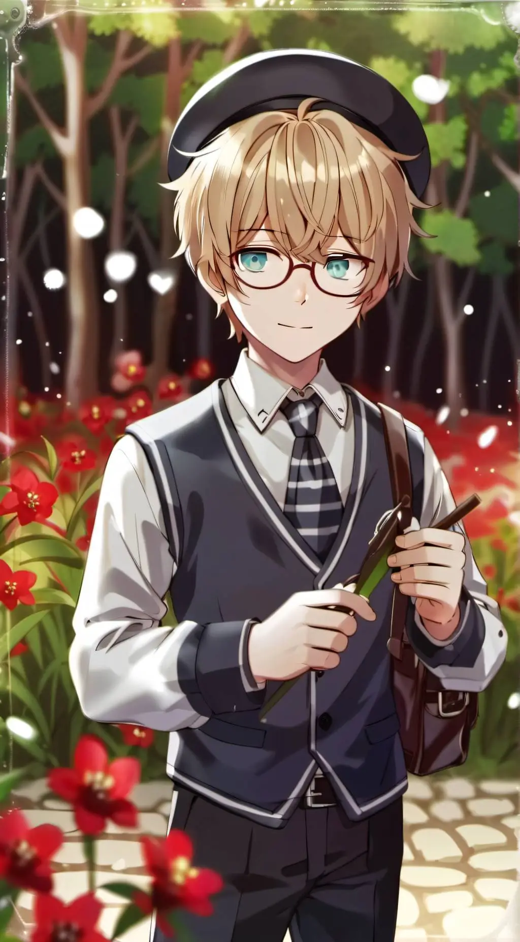 ai character: random school boy background