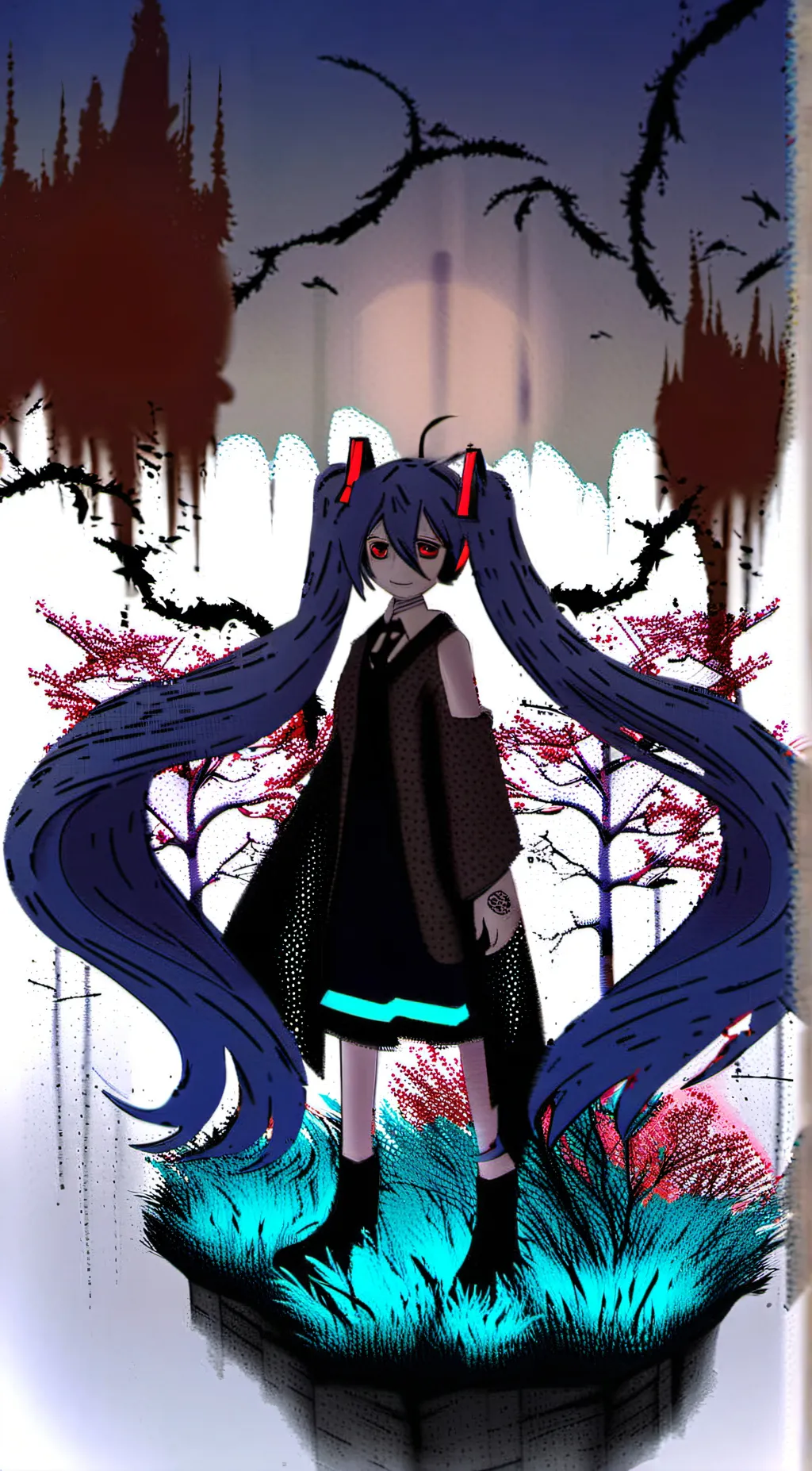 ai character: lavender town miku background