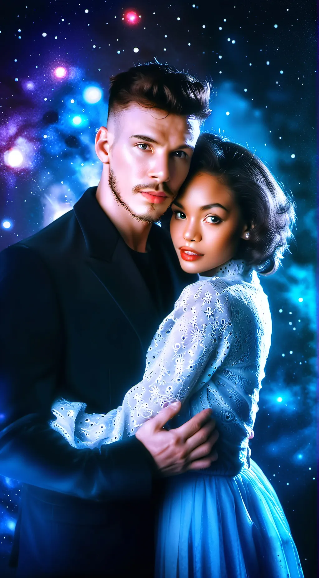 ai character: Leah and Chris  background