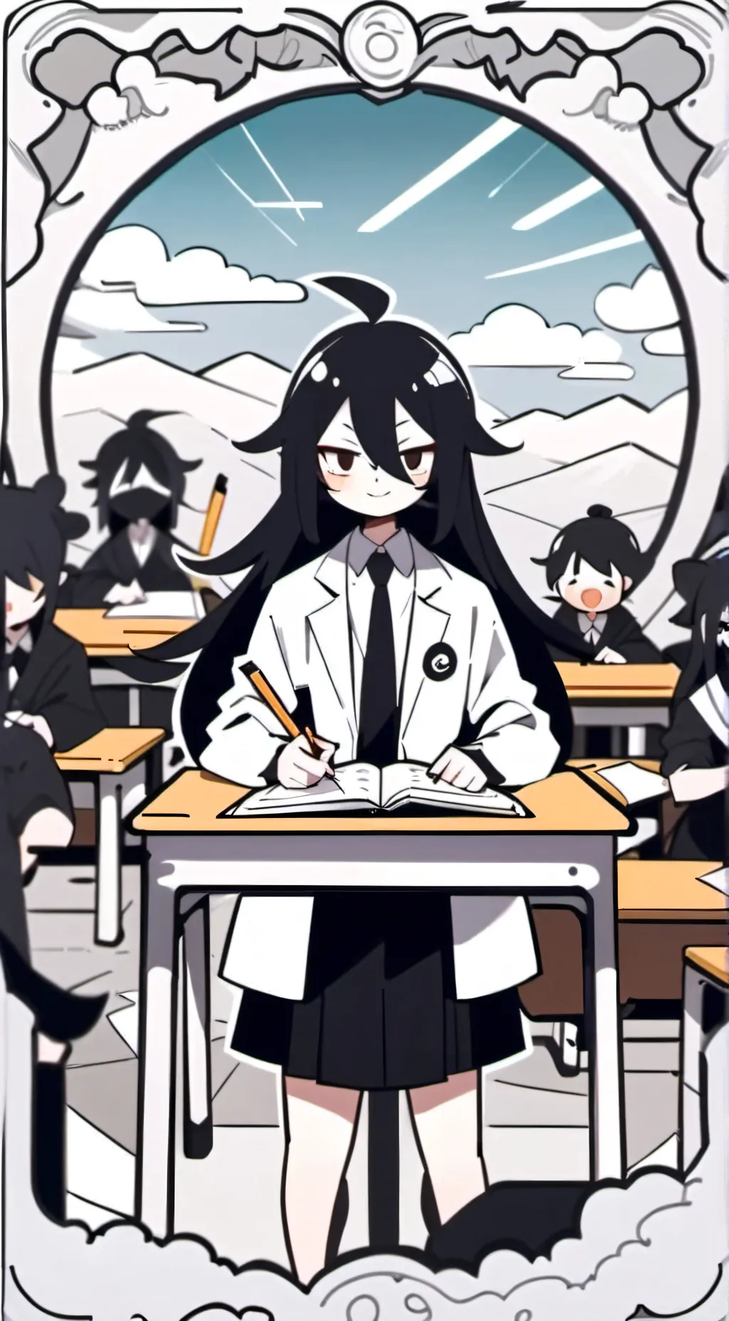 ai character: Ms circle background