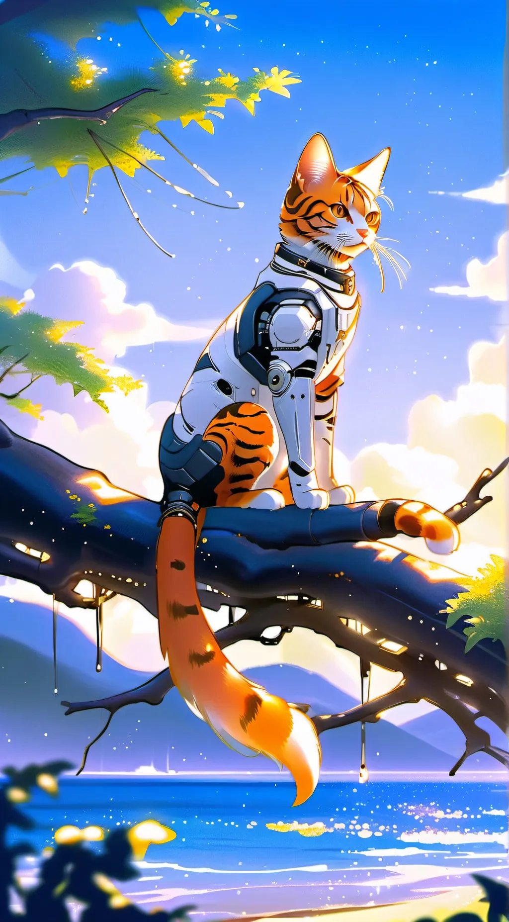 ai character: Orange. background