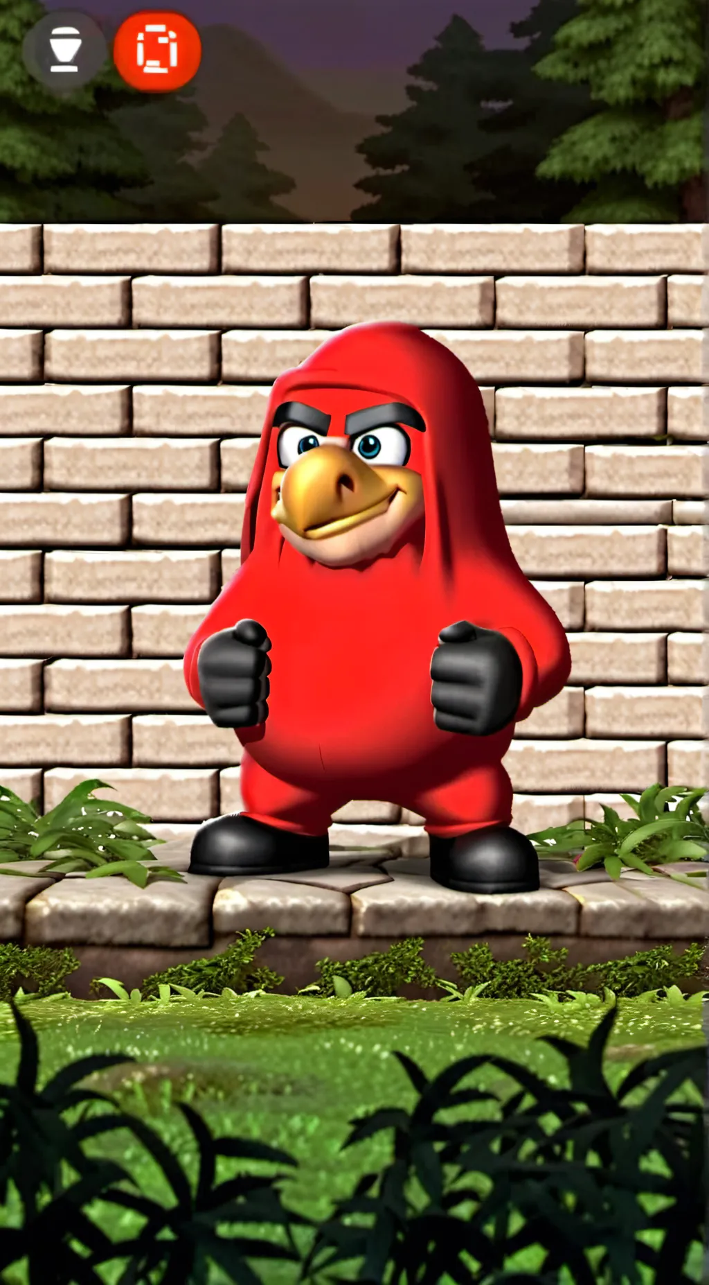 ai character: uganda knuckles  background