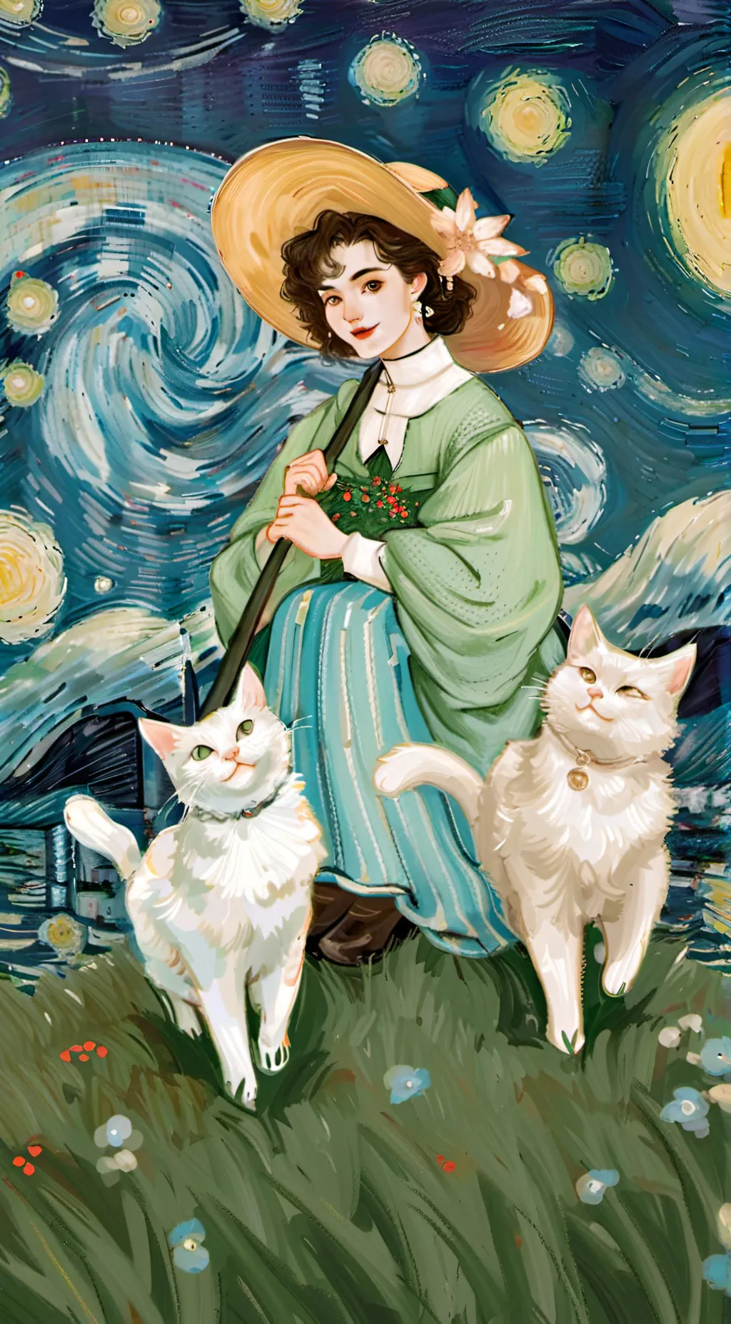 ai character: rose background