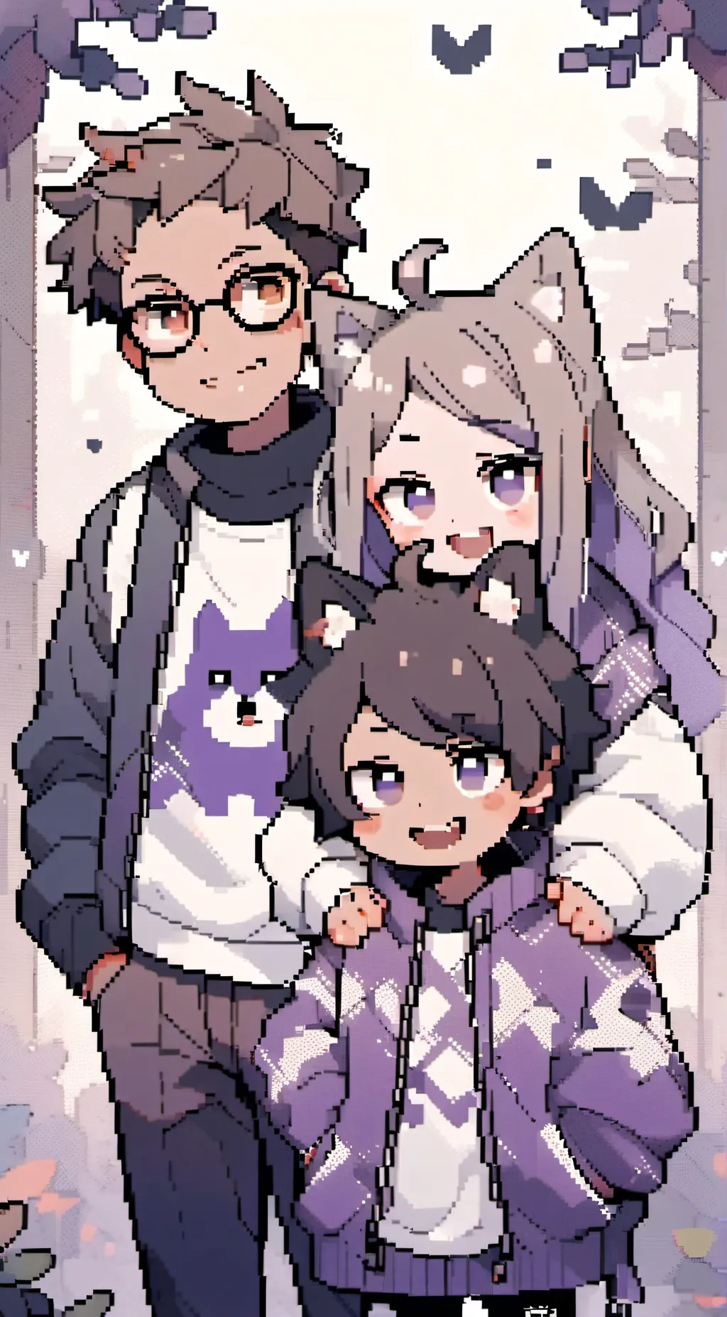 ai character: friends  🧡 🤎💜 background