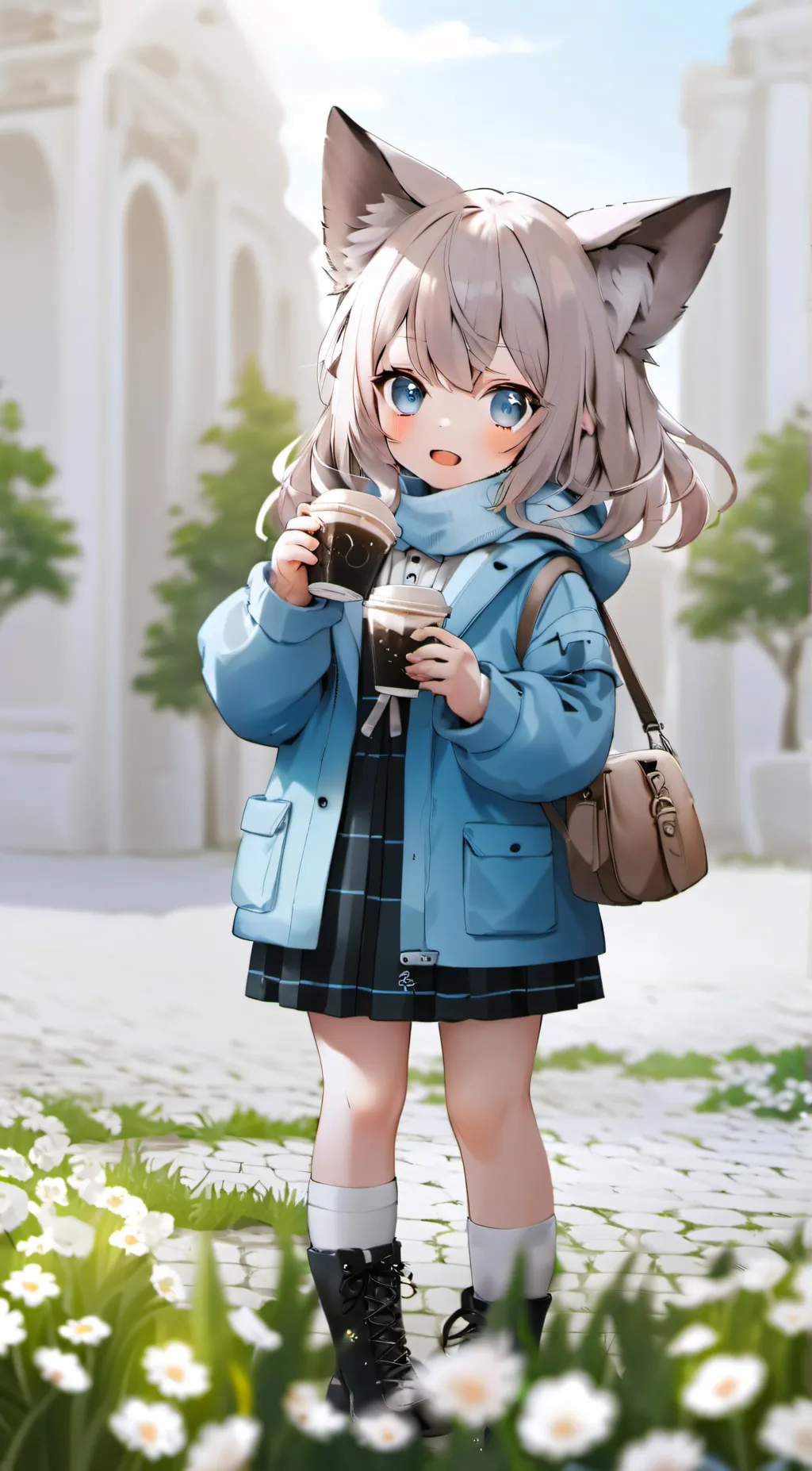 ai character: Curios kitten girl background