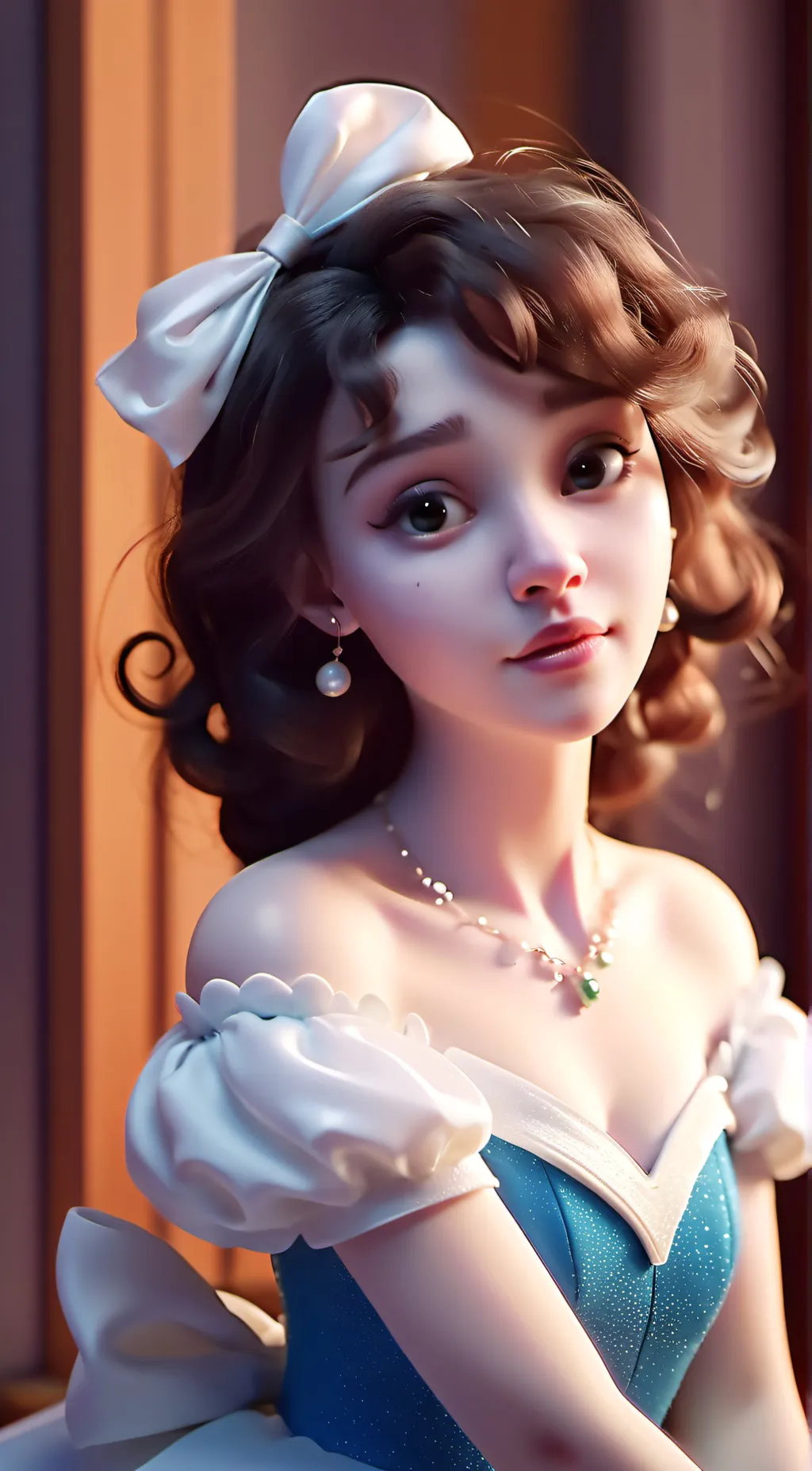 ai character: princess of water background