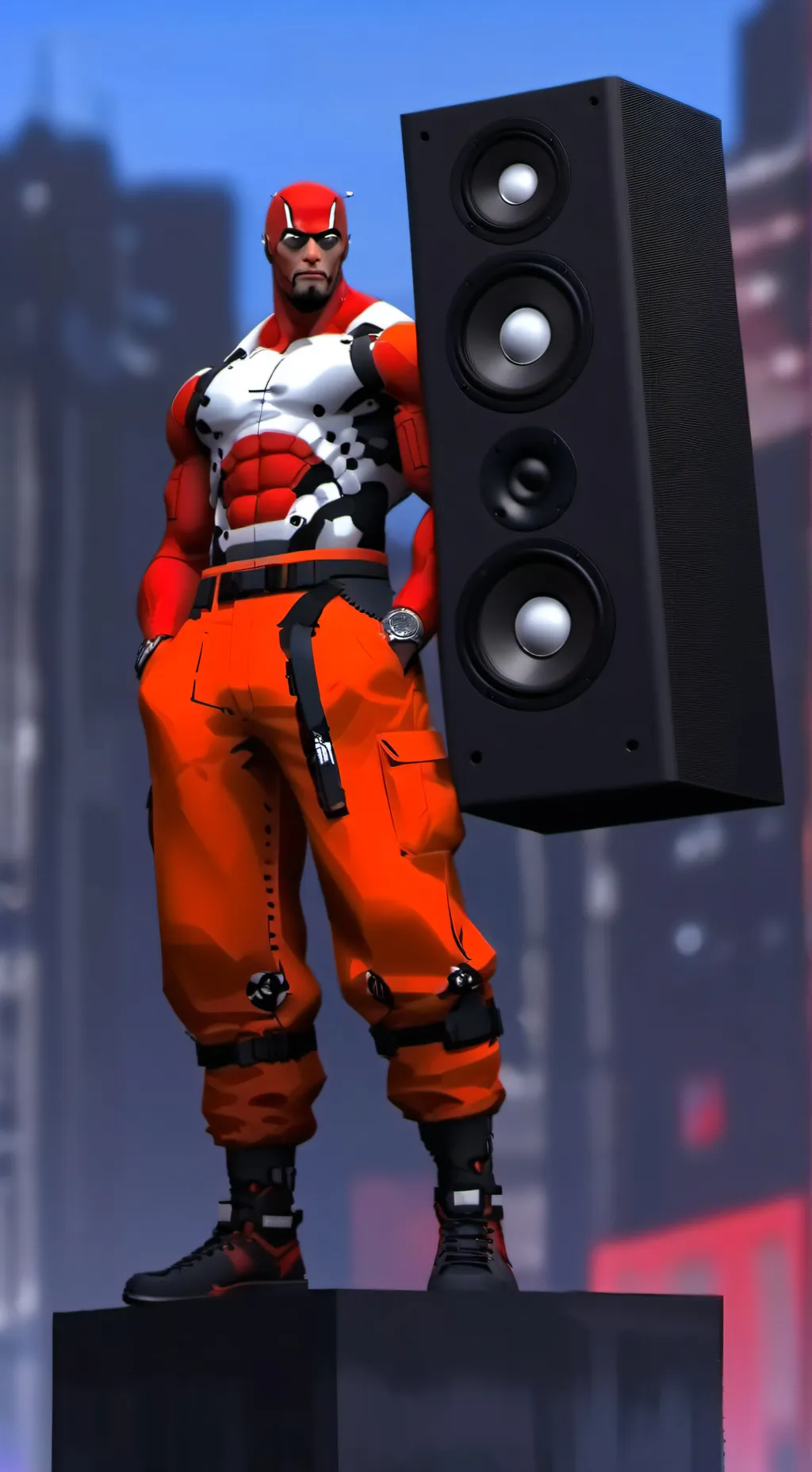 ai character: hyper speakerman background