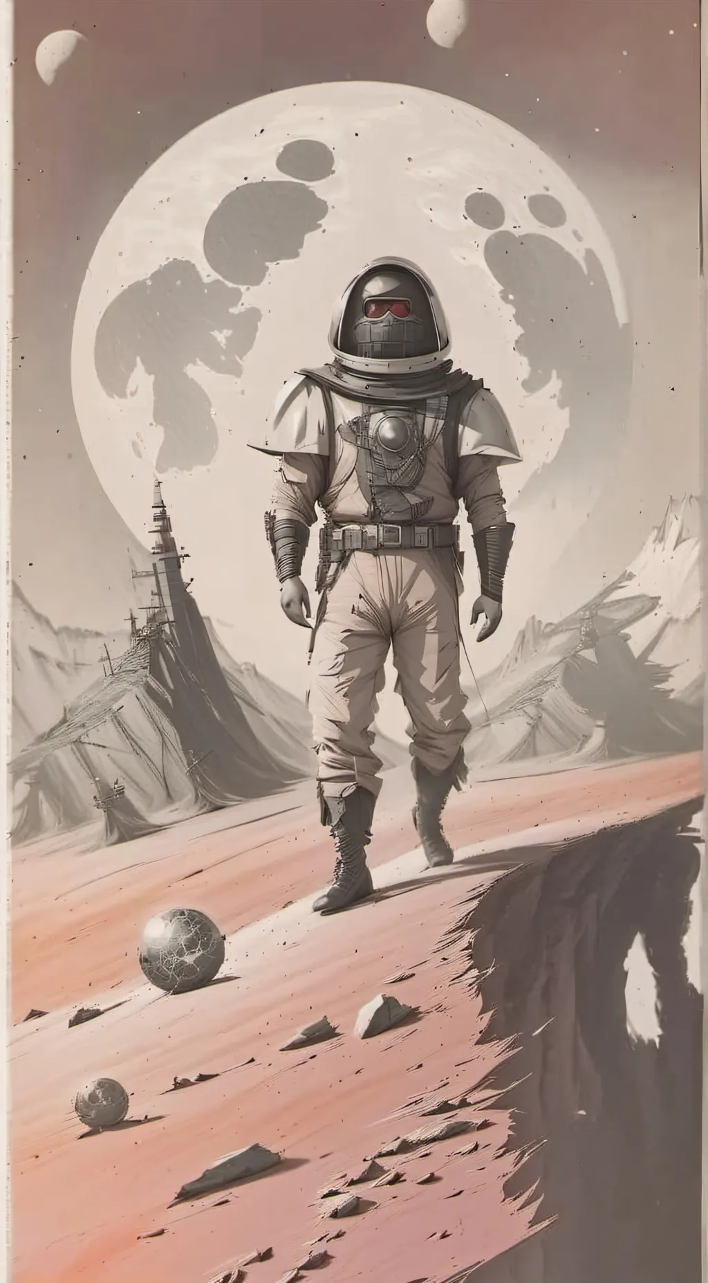 ai character: spaceballs moon background