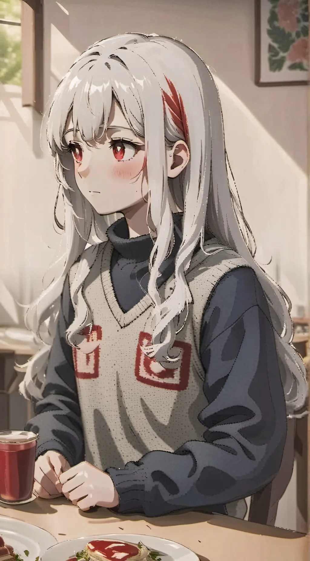 ai character: Rosa lavender background