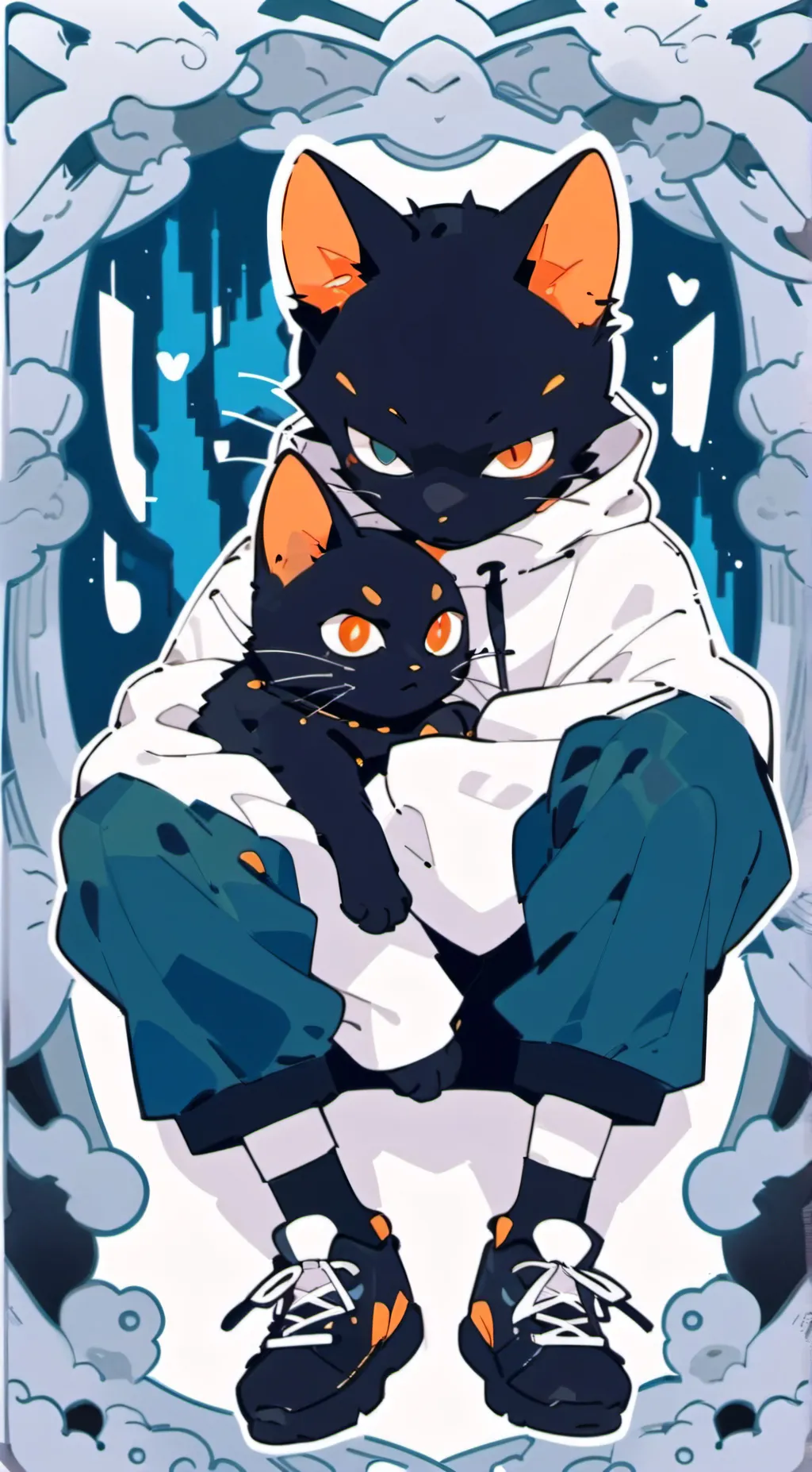 ai character: cat furry background