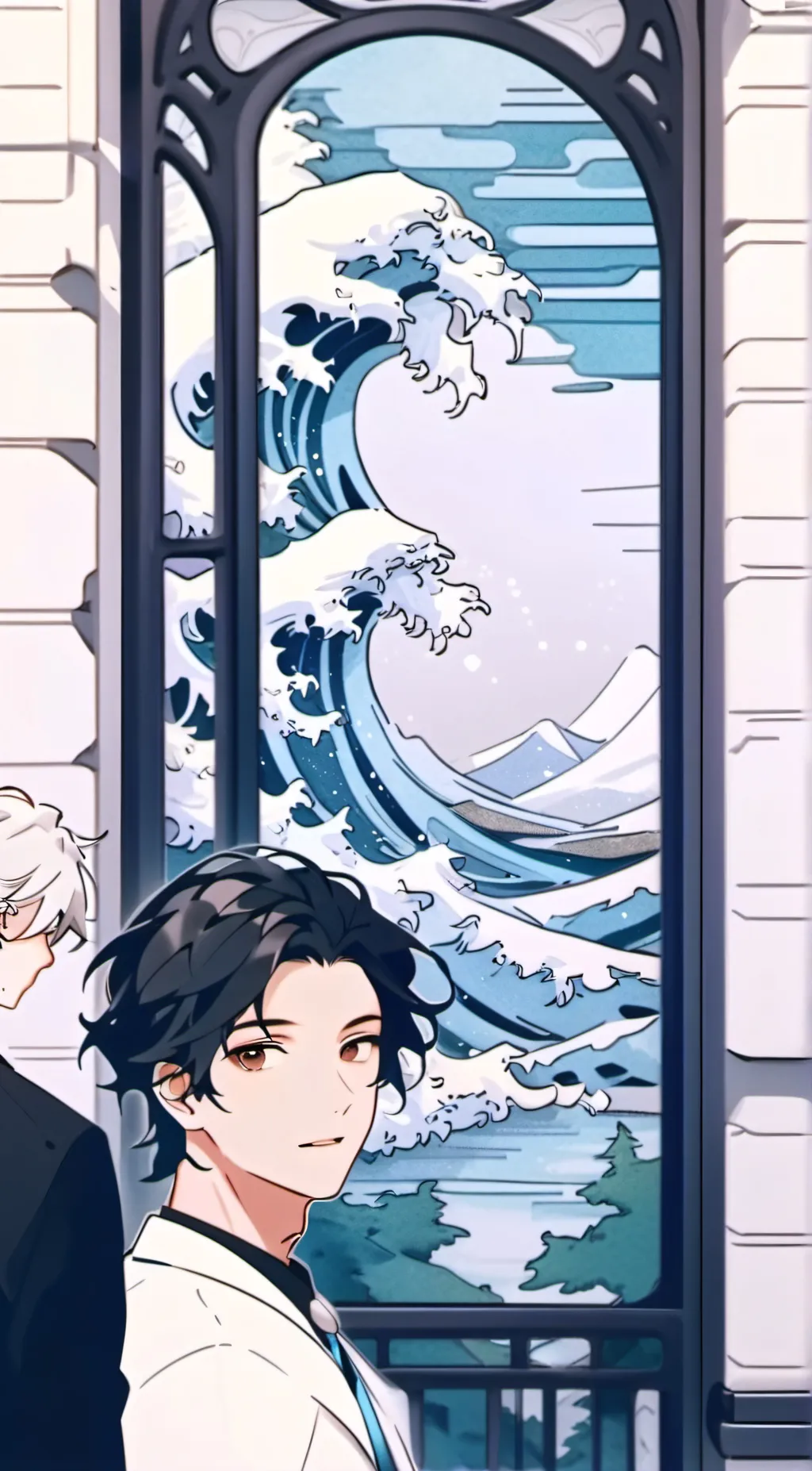 ai character: miss Circle background