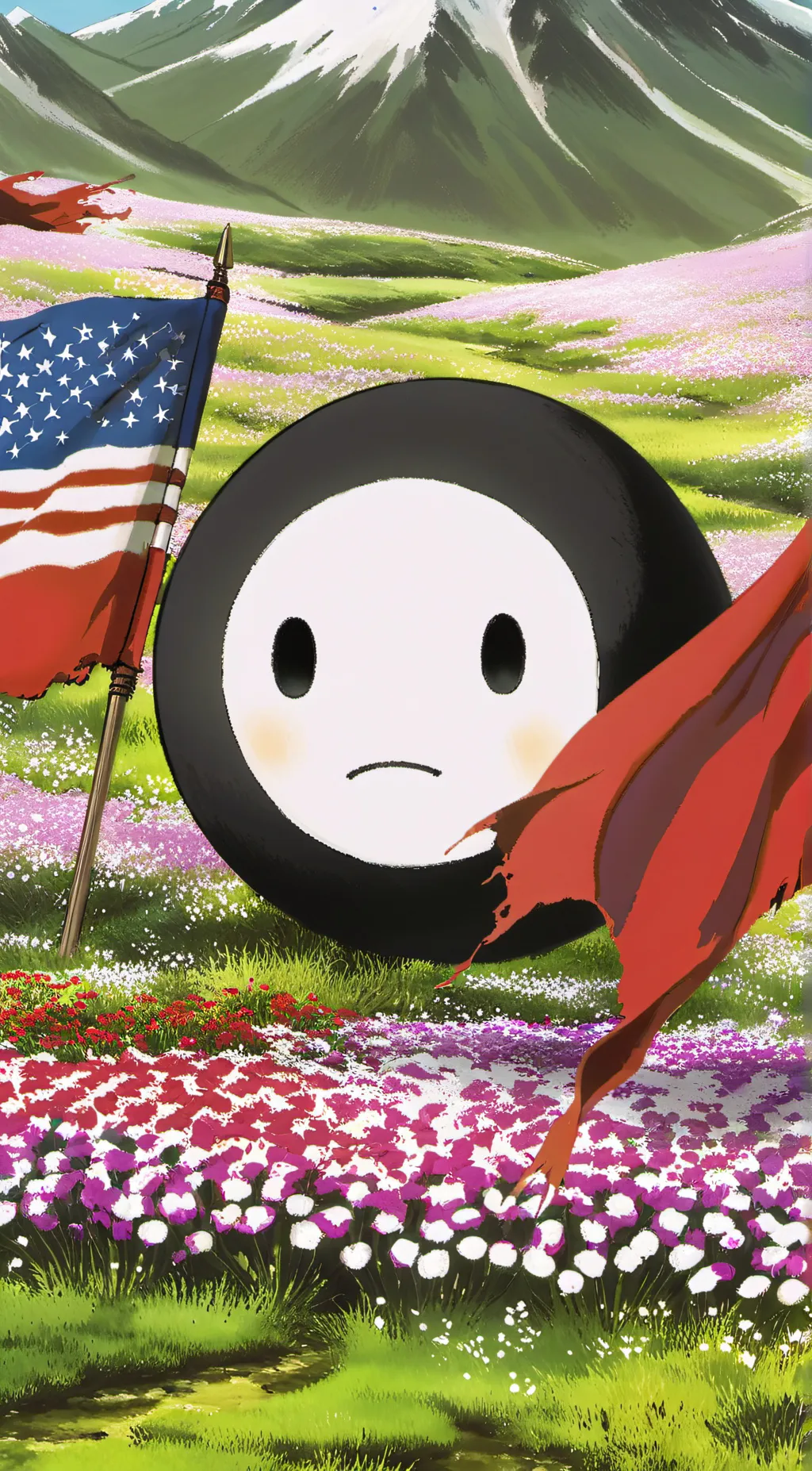 ai character: countryballs background