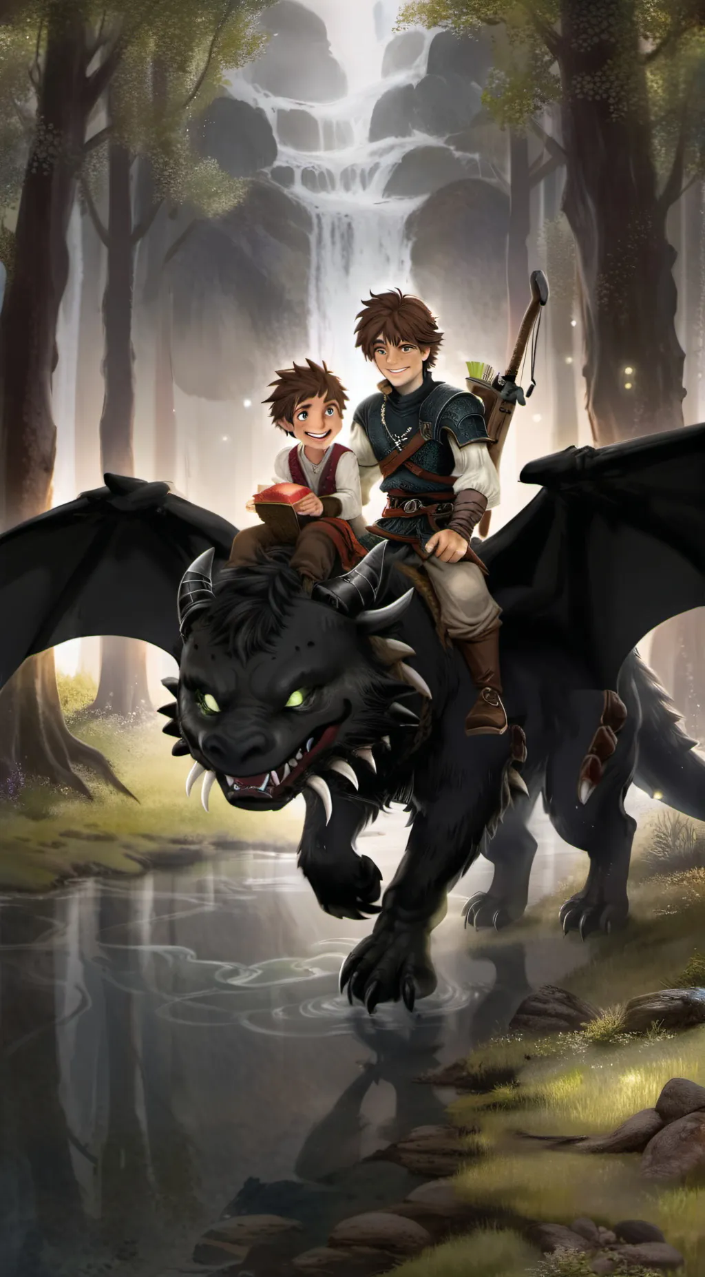 ai character: Toothless hiccup  background