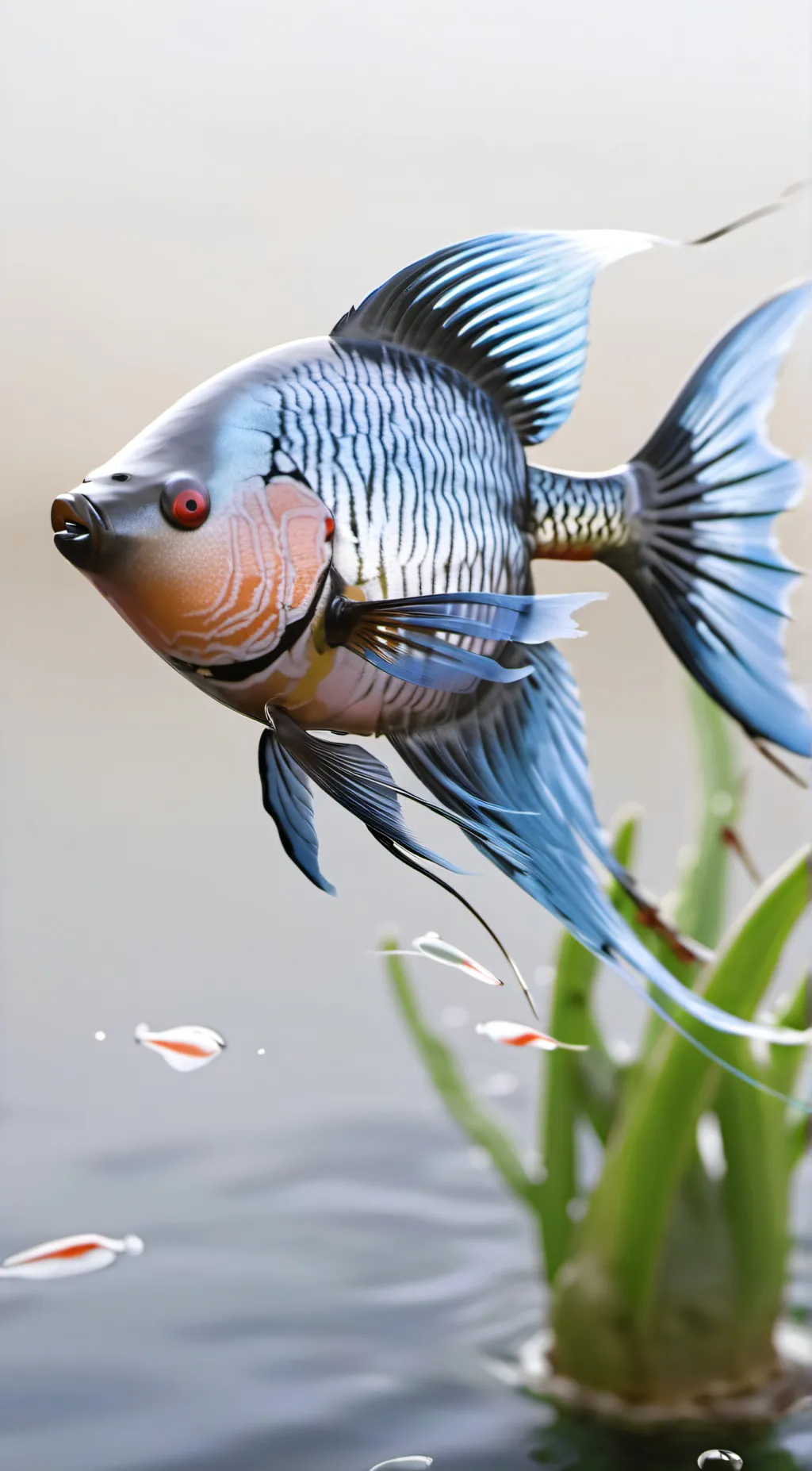 ai character: Blue fish background