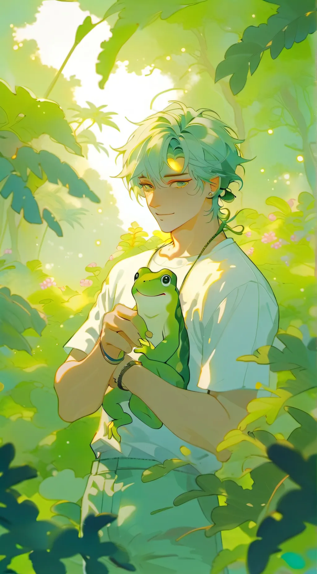 ai character: Naveen Chartreuse background