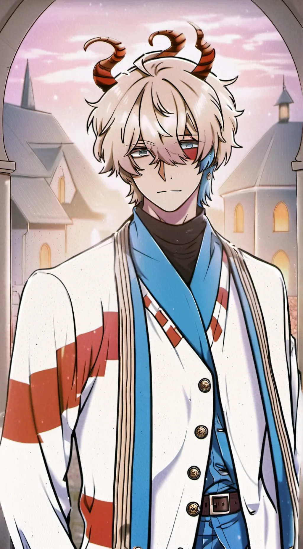 ai character: Gray background