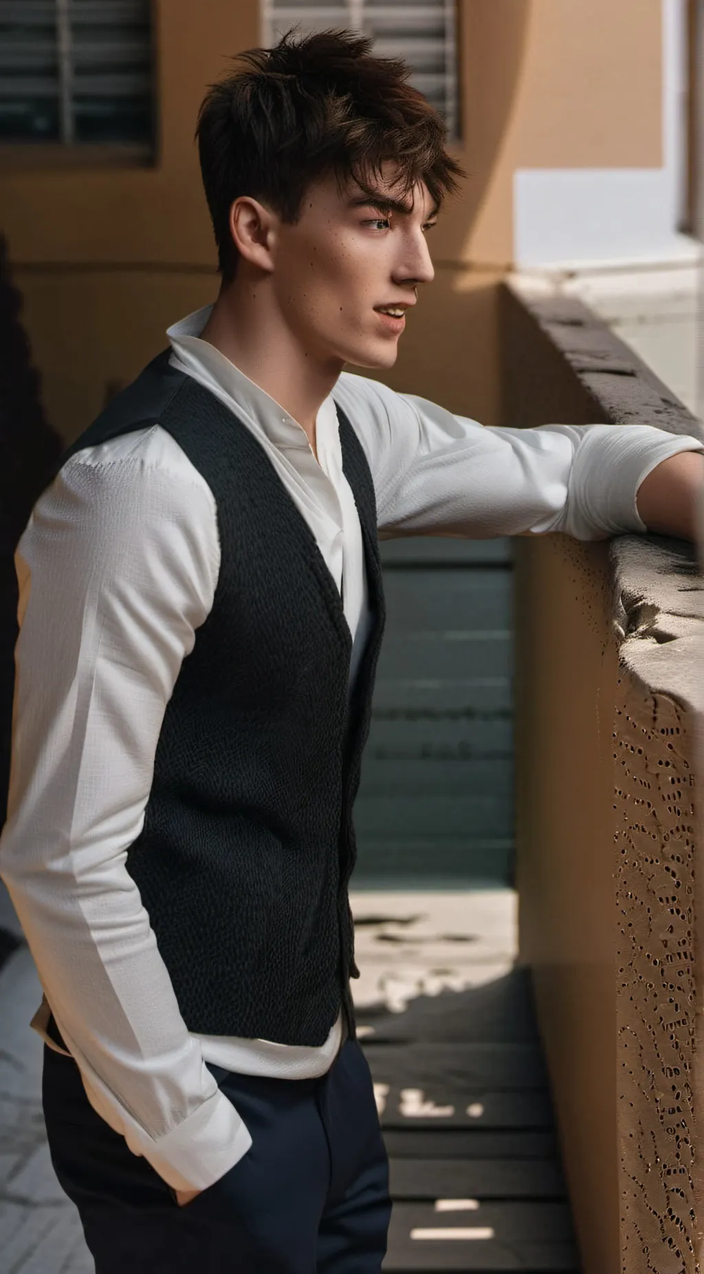 ai character: Andrew🥞🥯🤎✨ background