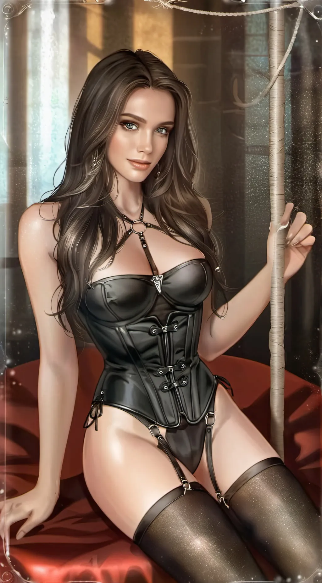 ai character: Slave girl  background