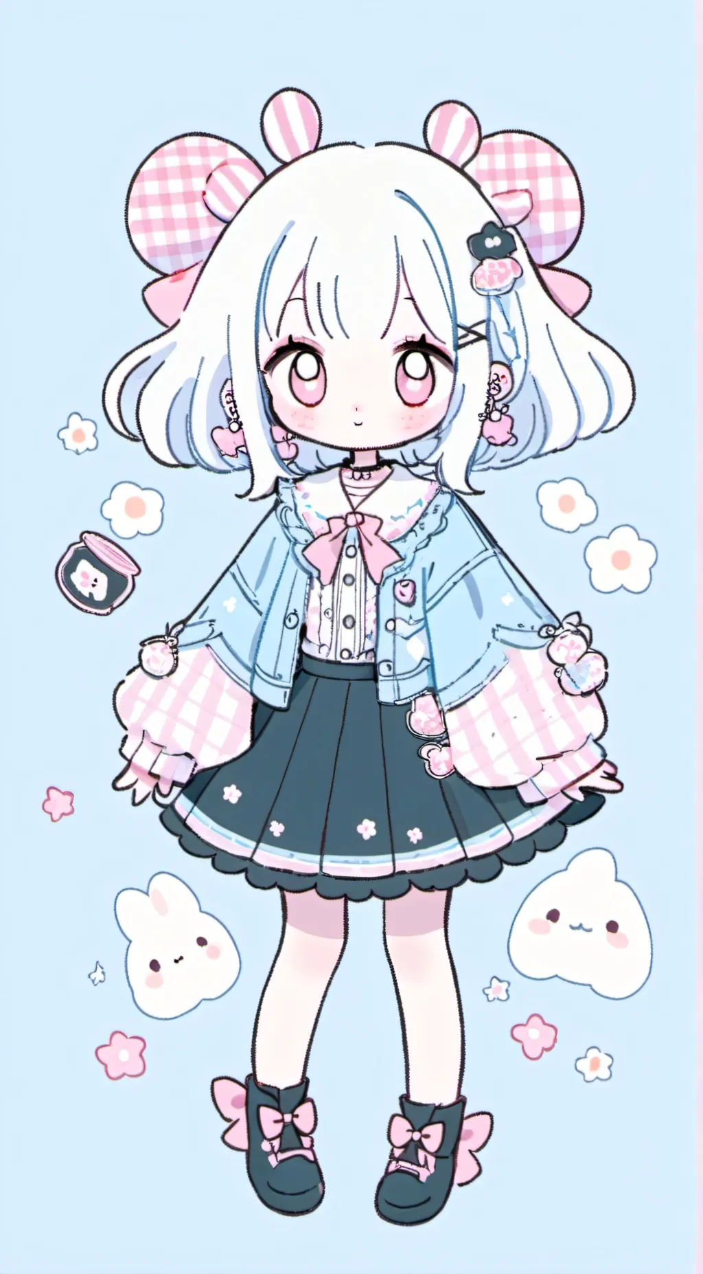 ai character: Mha x hello kitty background