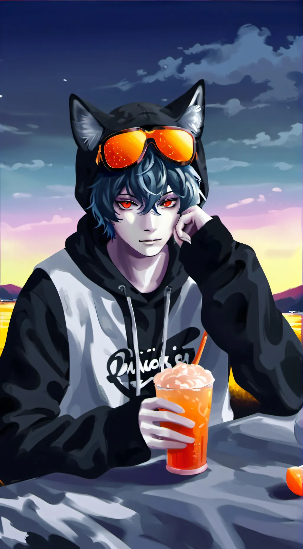 ai character: Moon background