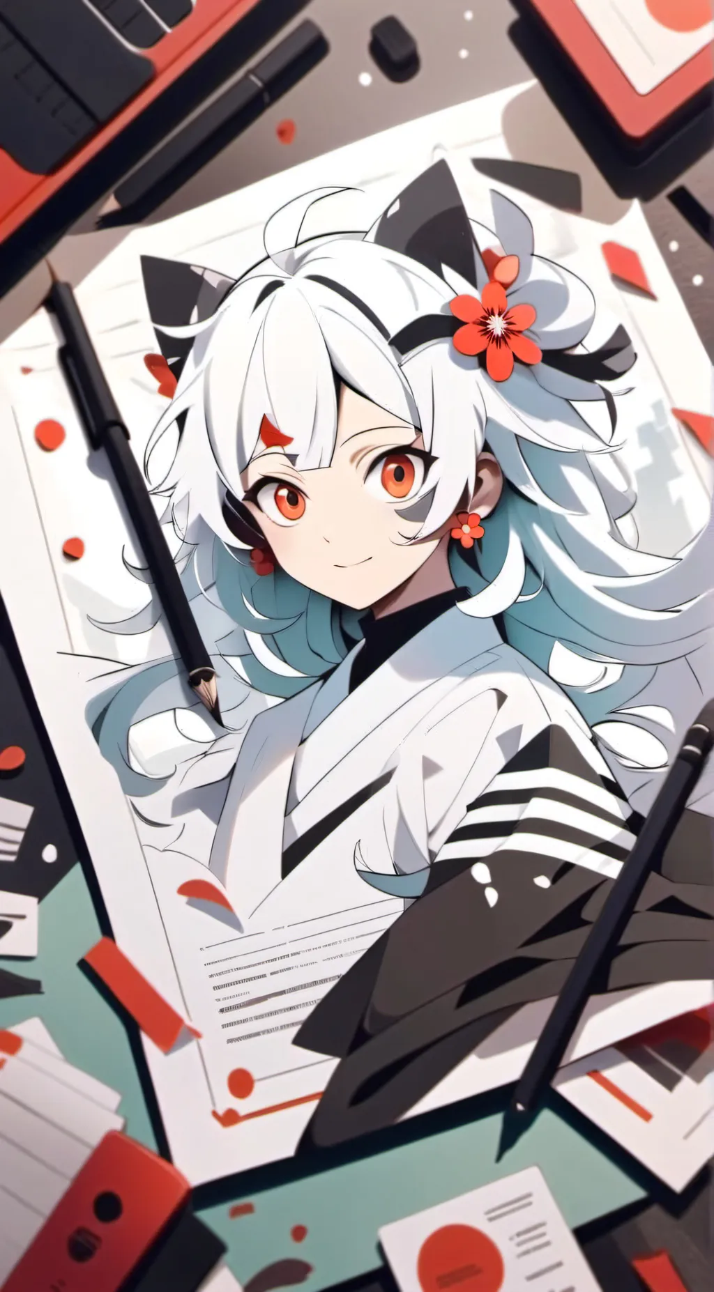 ai character: cat girl background