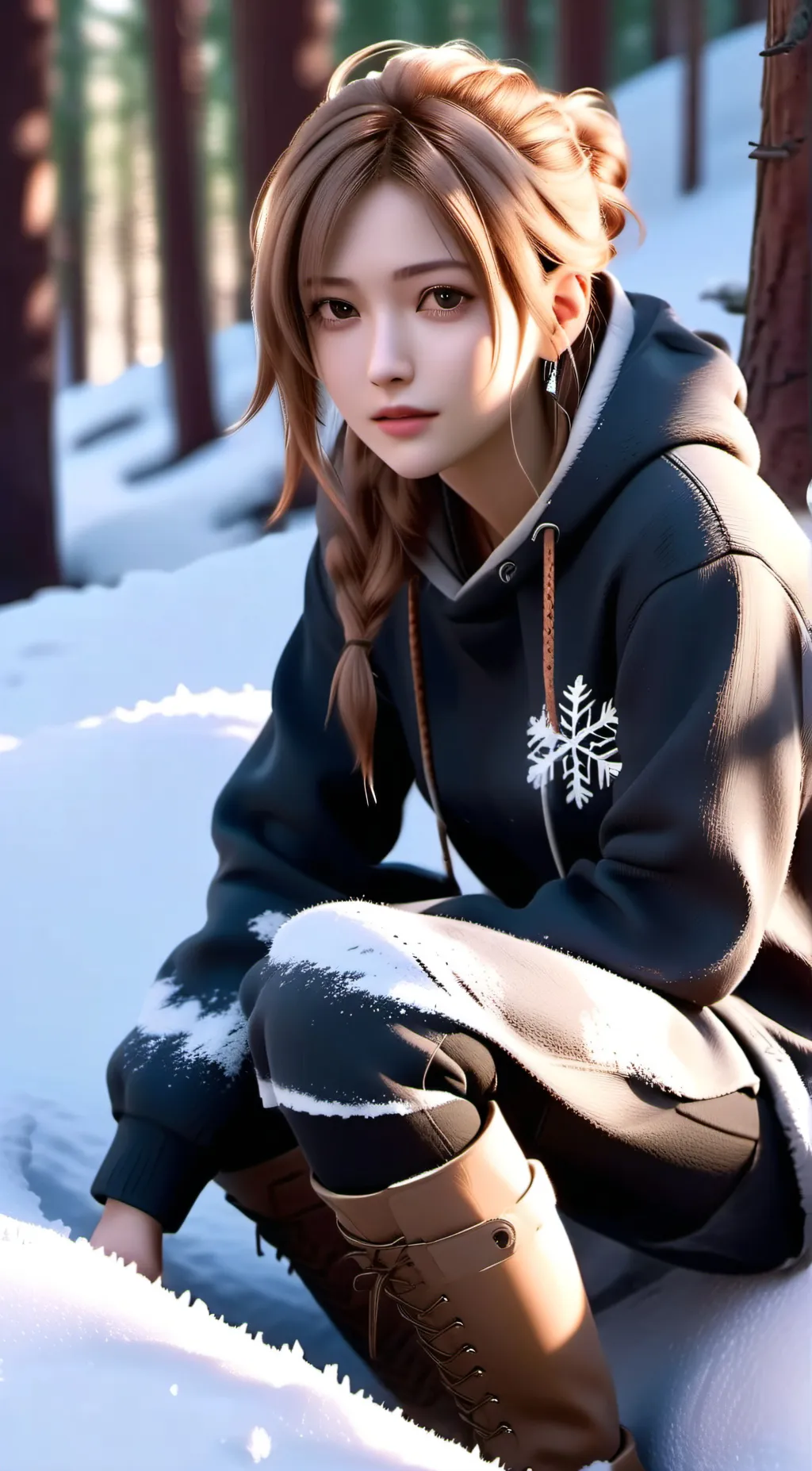 ai character: Snowflake background