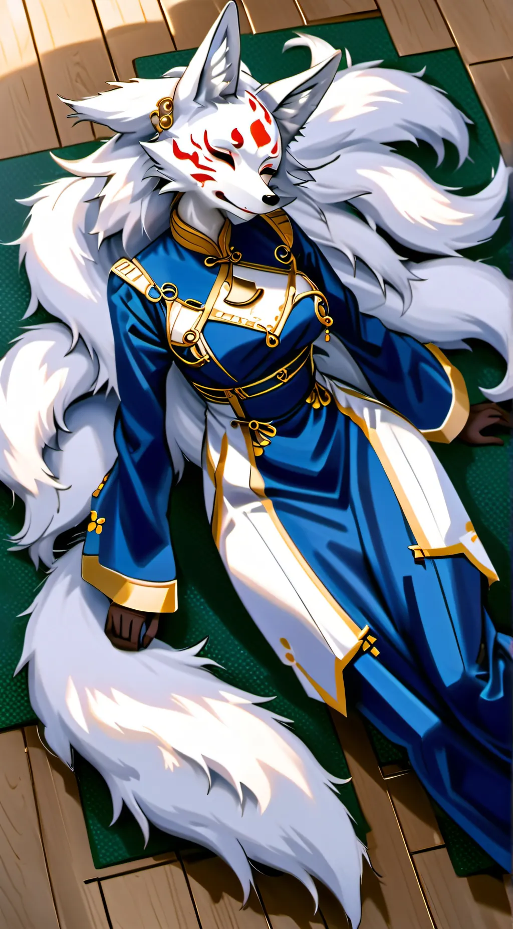 ai character: A kitsune fursuit background