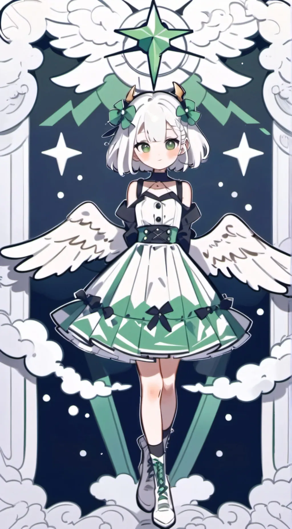 ai character: snow background