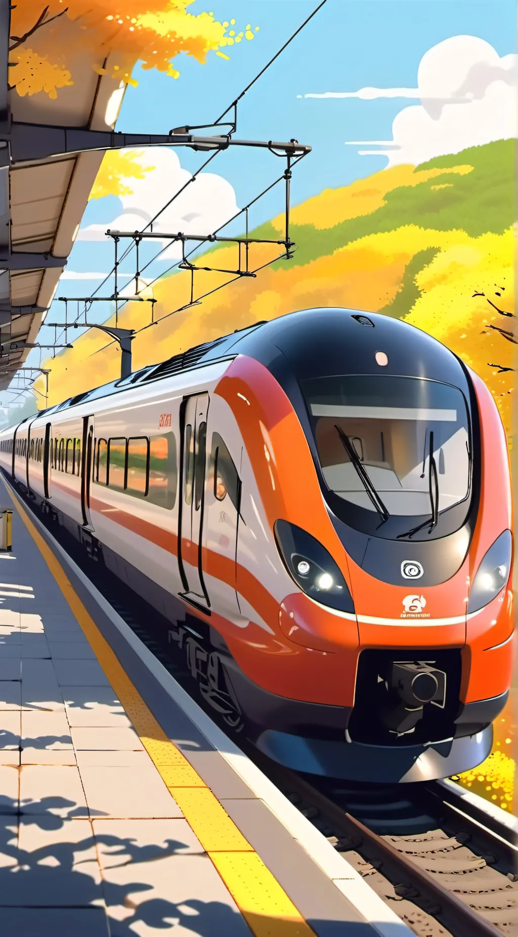 ai character: Fast train background