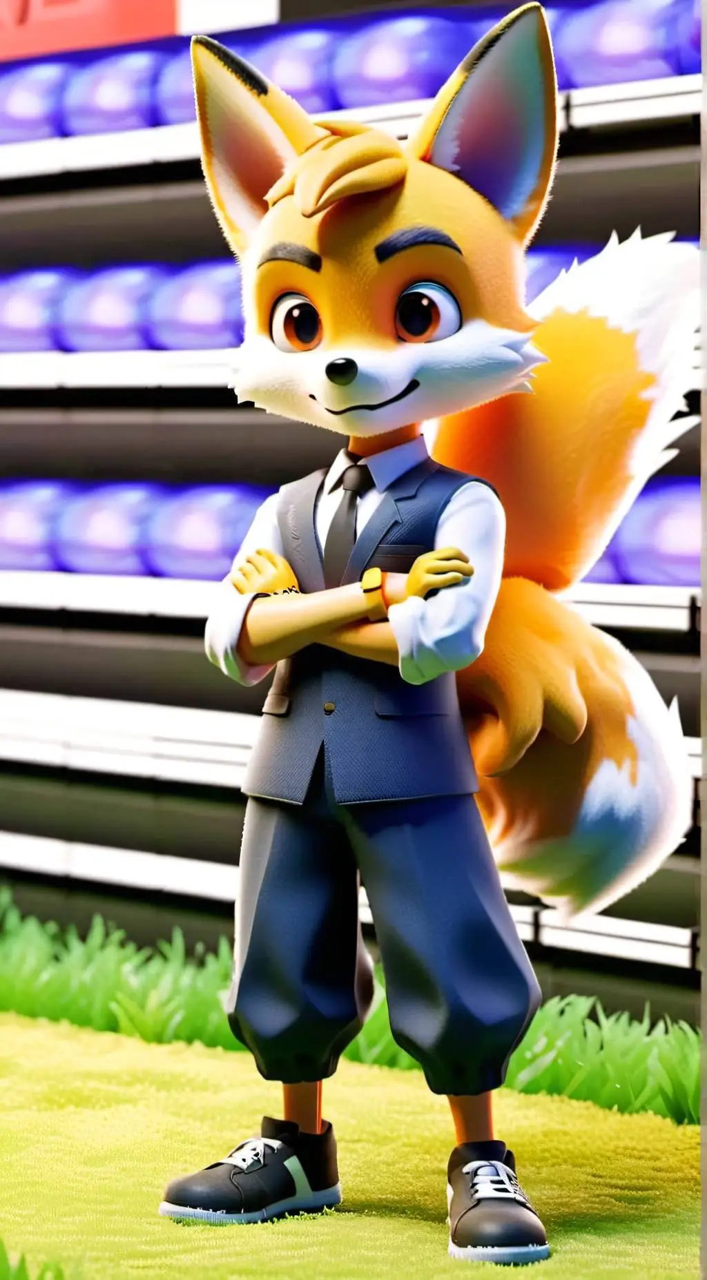 ai character: Miles Tails Prower background
