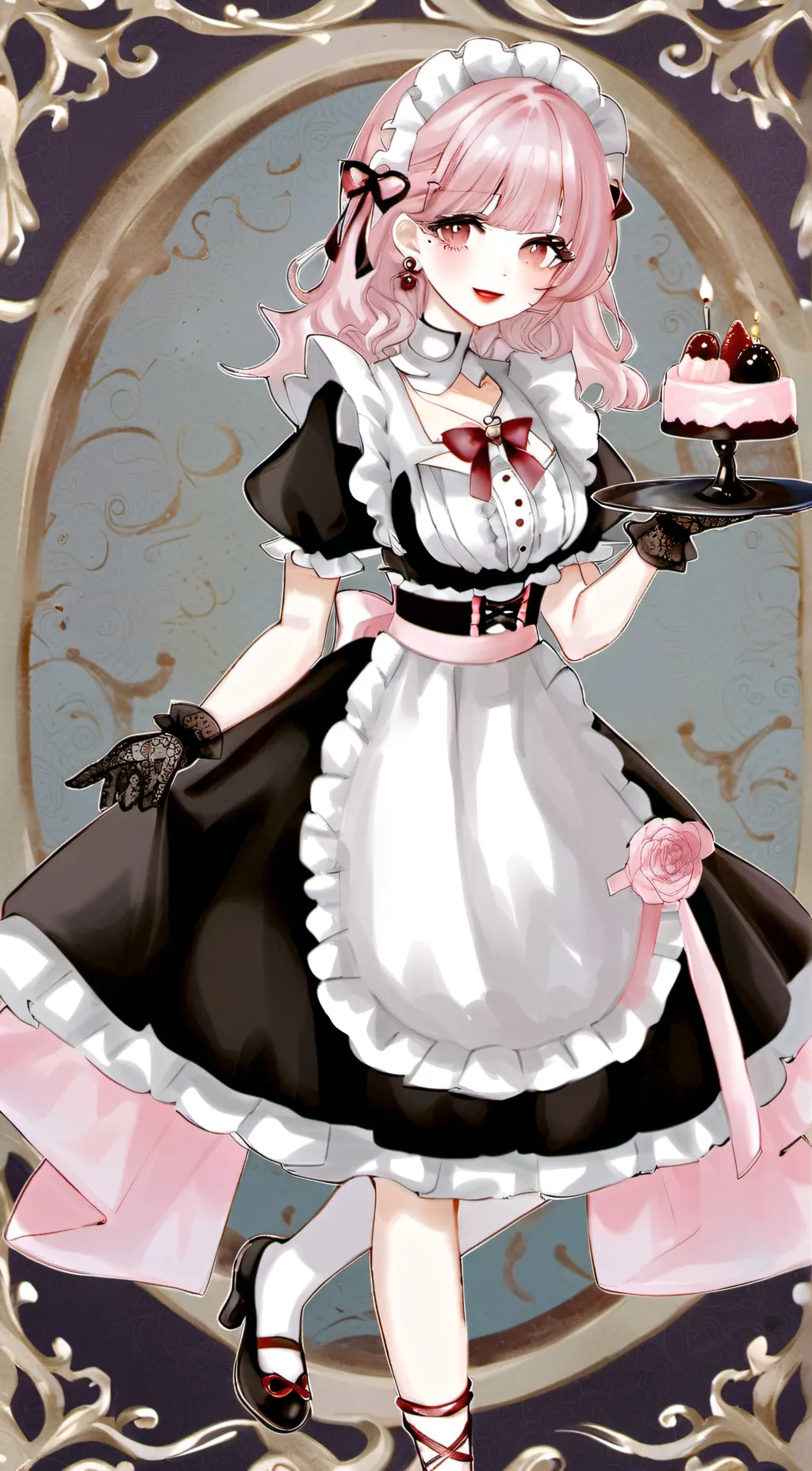 ai character: Violet background