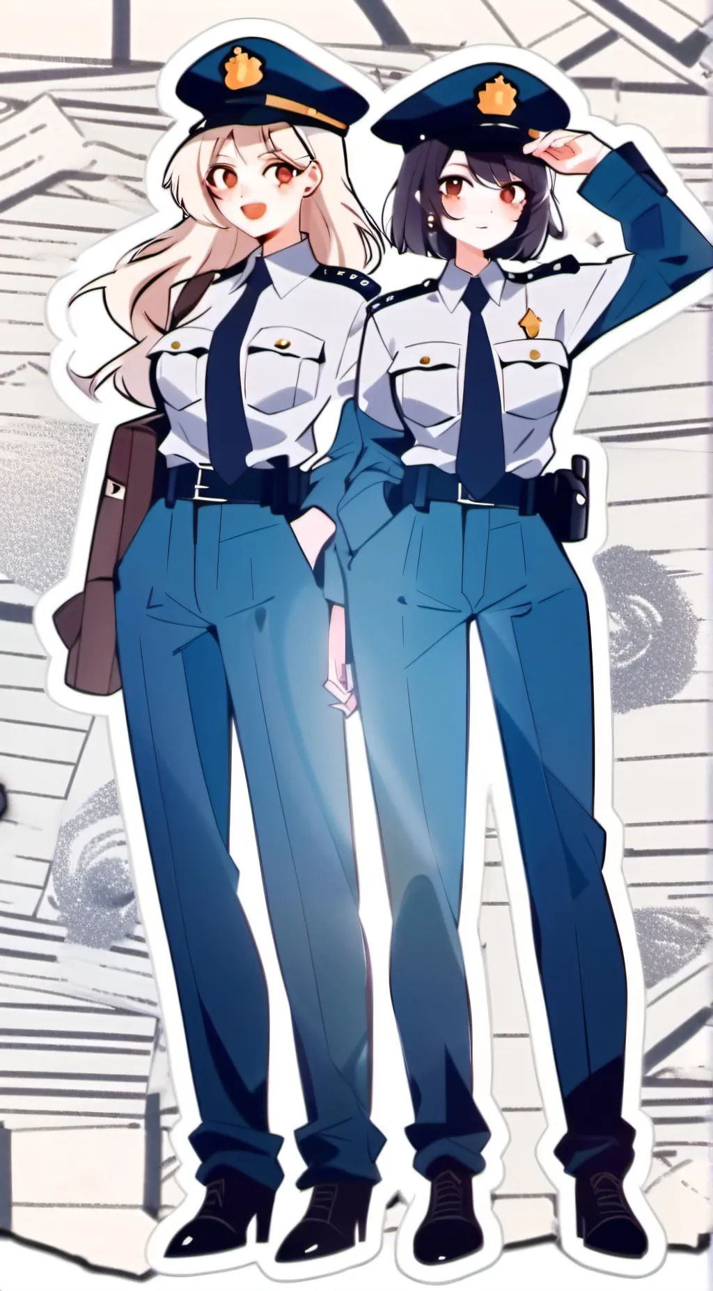 ai character: two female officer background