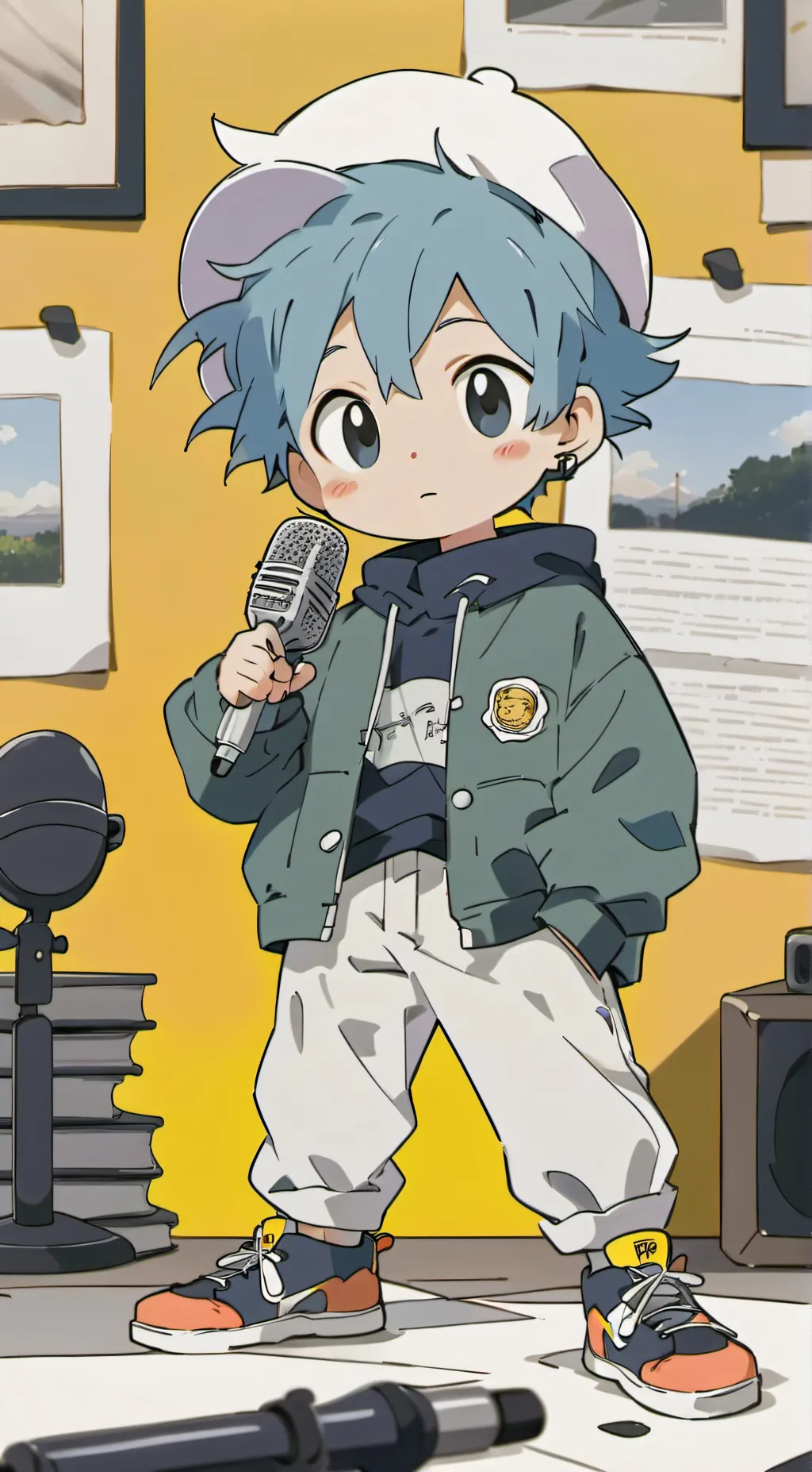 ai character: boyfriend from FNF background