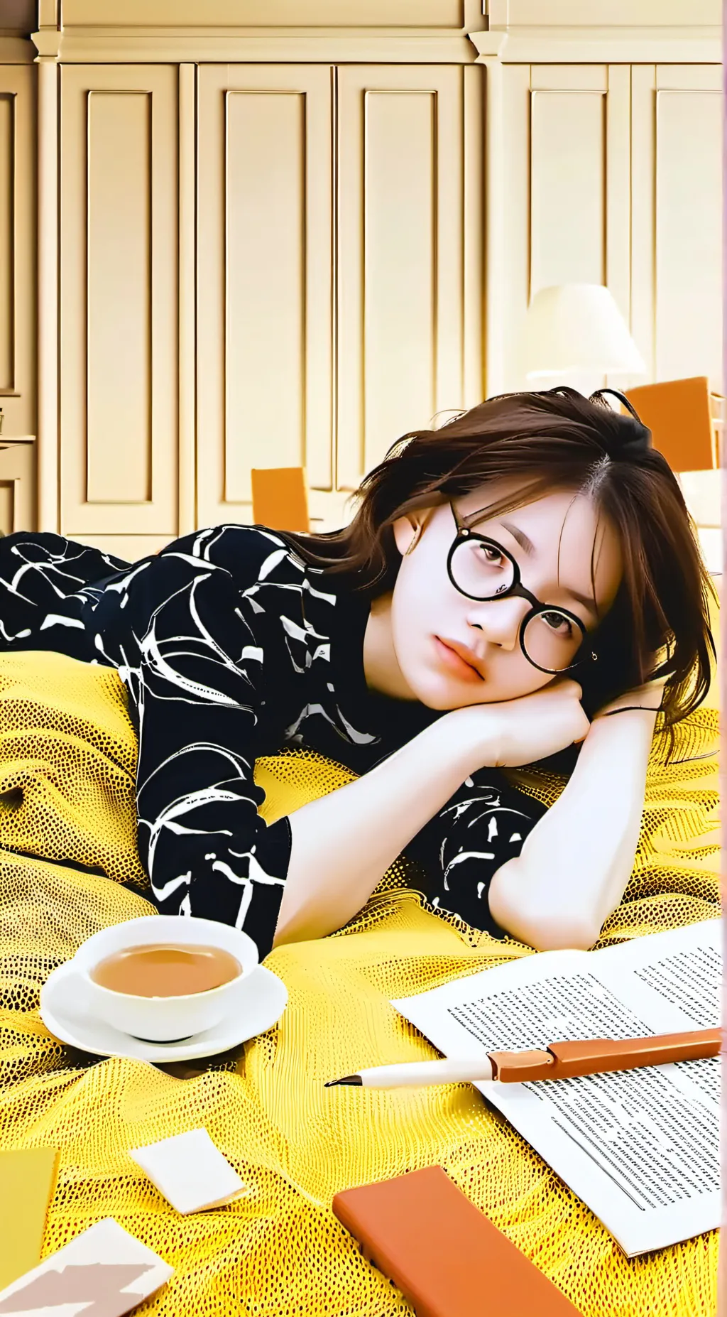 ai character: me drawing background