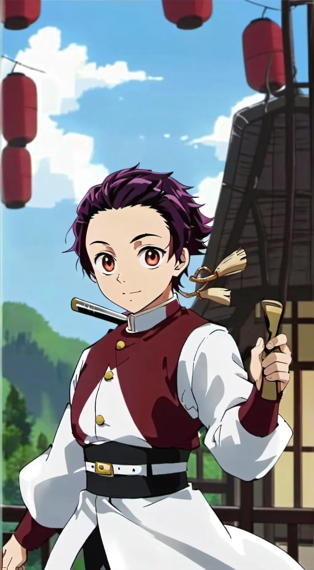 ai character: Tanjiro Kamado background