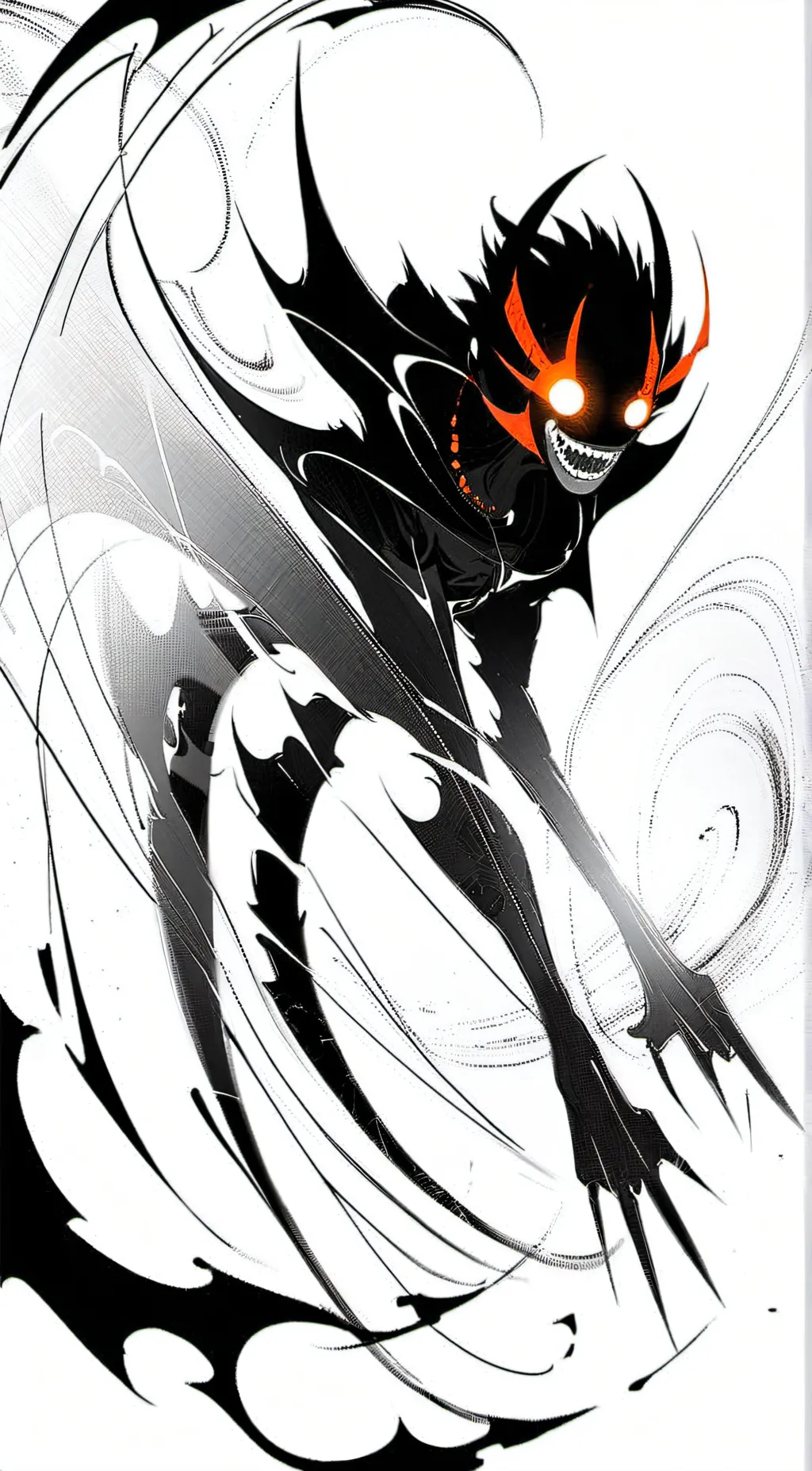 ai character: Fire forest demon. background