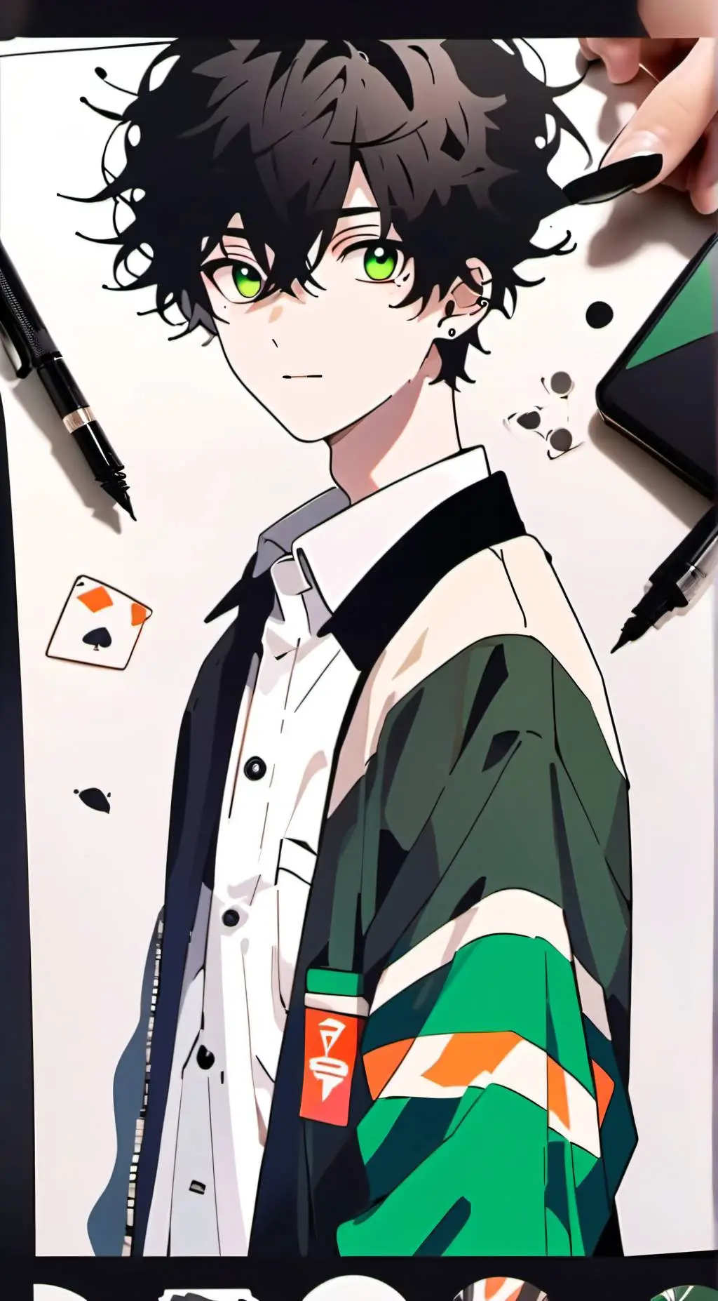 ai character: .°♧ clover♧°. background