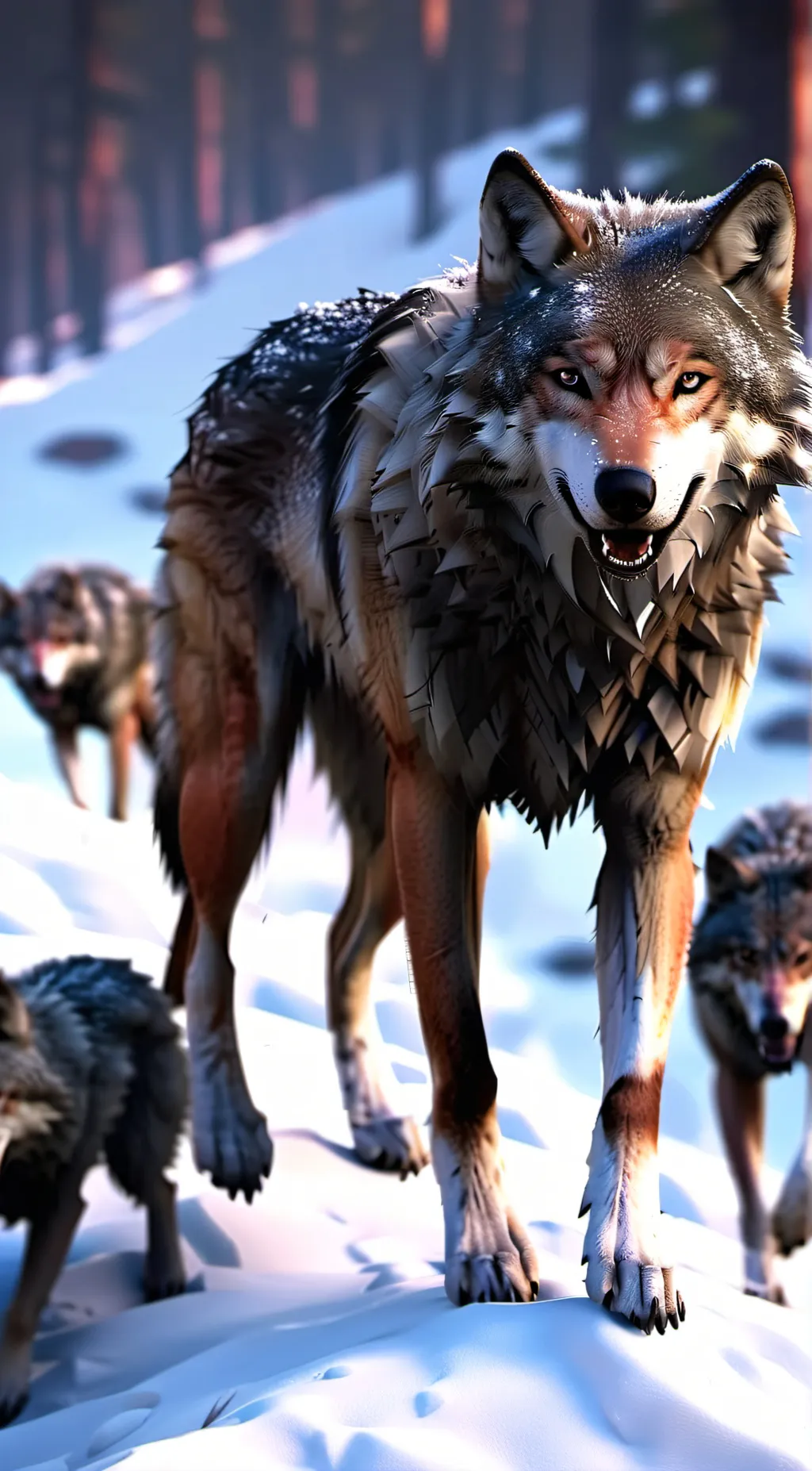 ai character: wolf life background
