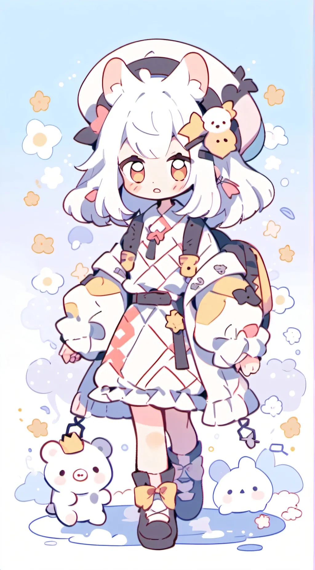 ai character: cute cat creature background