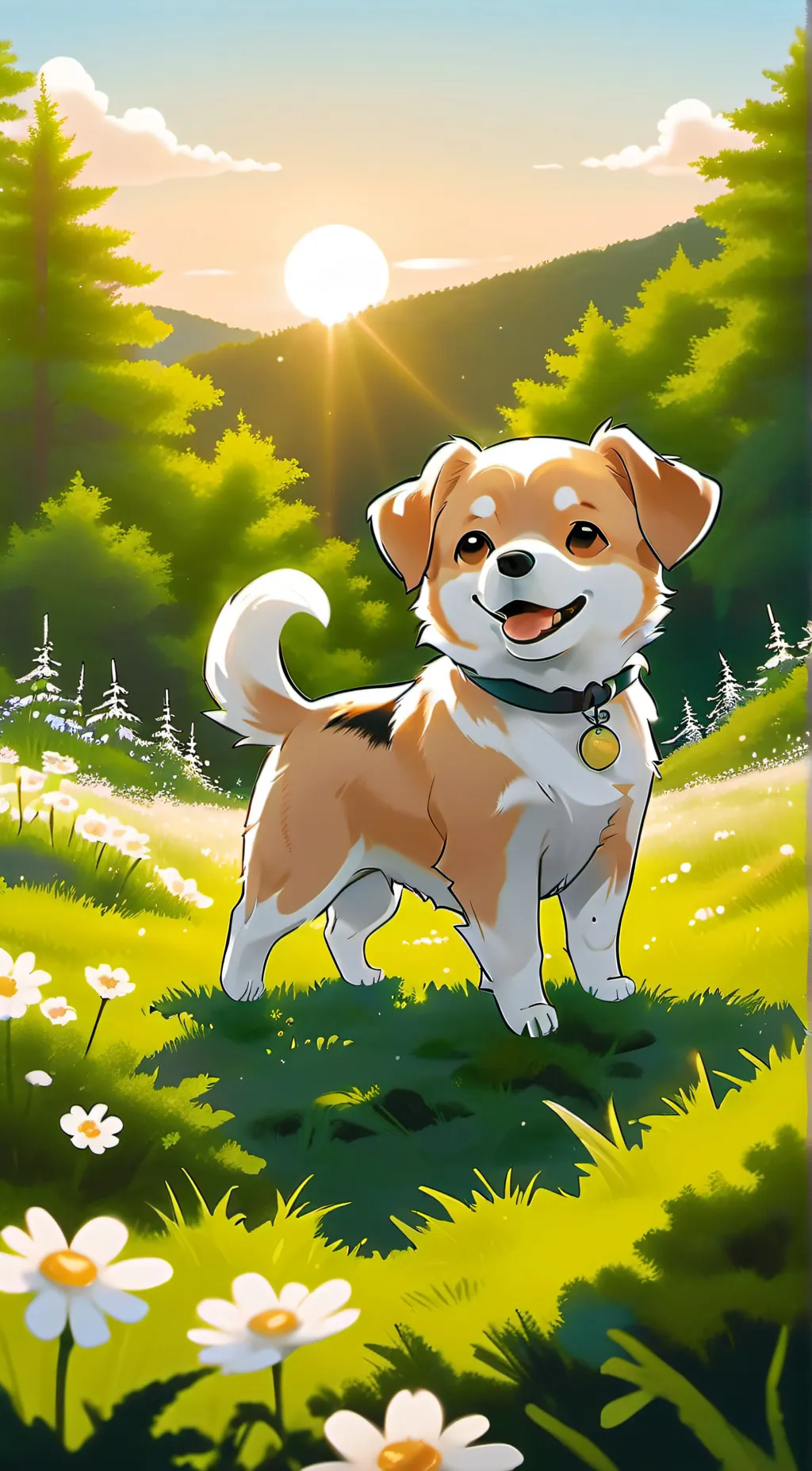 ai character: dog  background