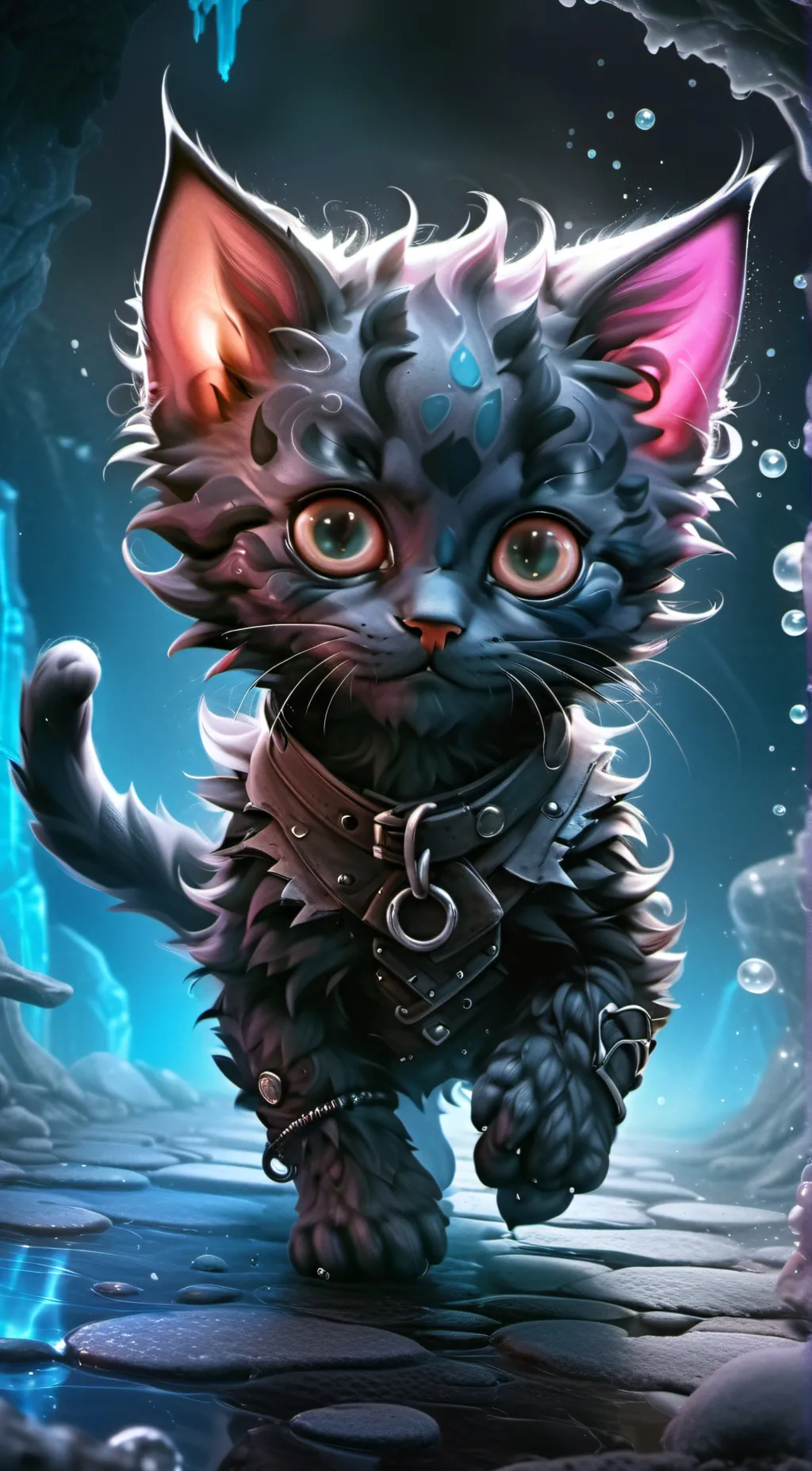 ai character: kitten  background