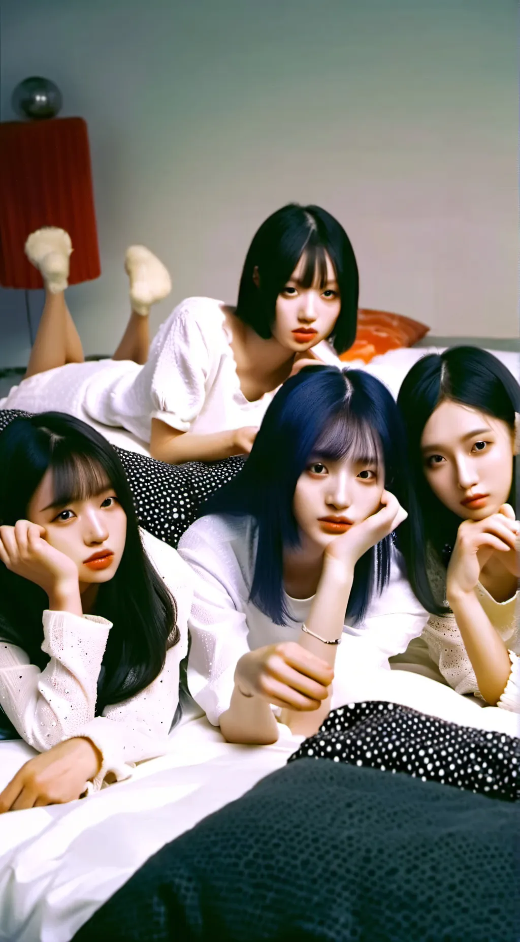 ai character: Illit X skz background