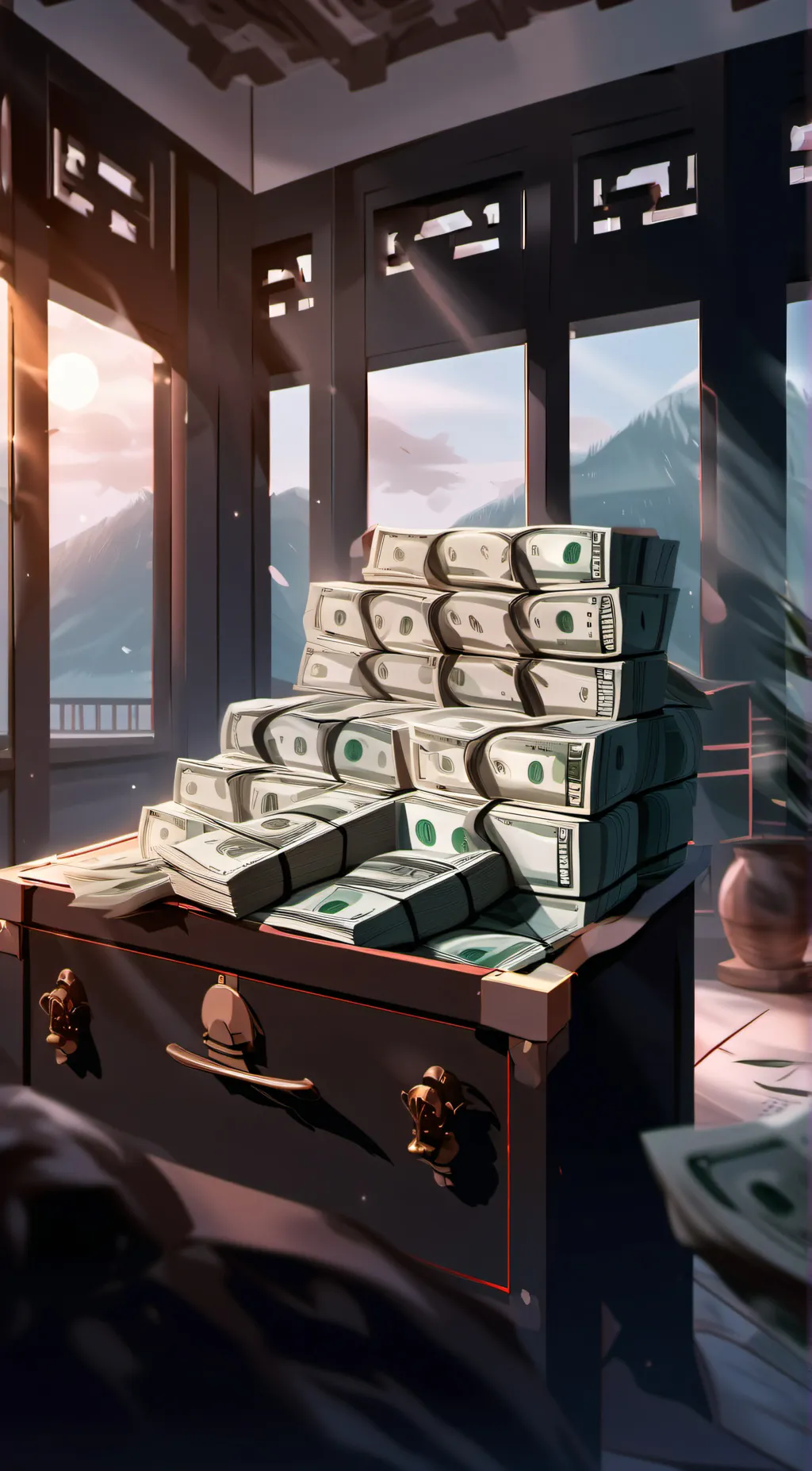 ai character: Are you rich? test background