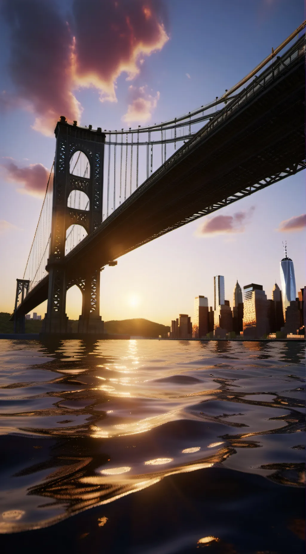 ai character: Hudson River background